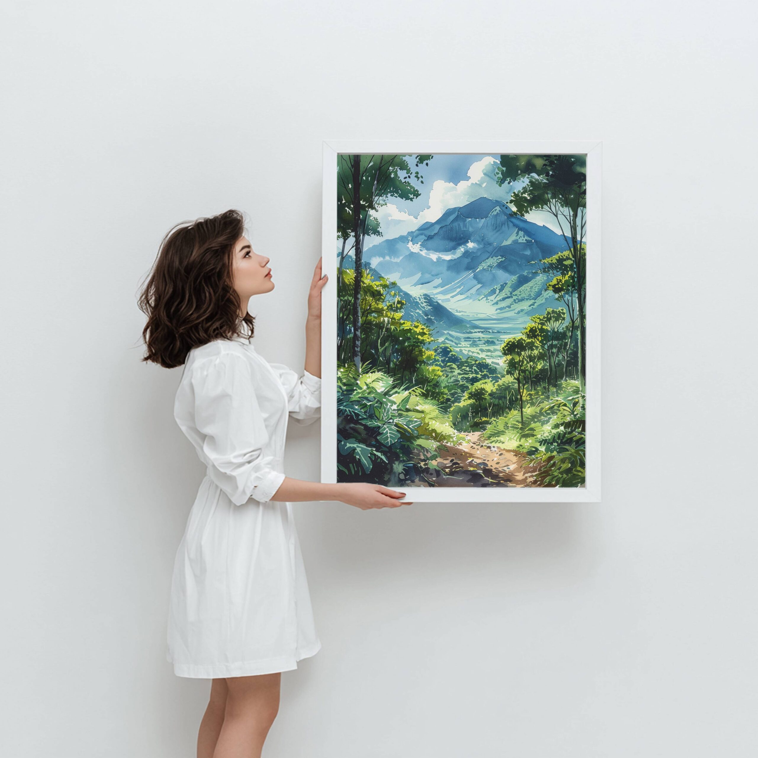 Guatemala Central American Watercolor Print: Travel Art Poster. Immerse yourself in the beauty of Guatemala, Central America, with our meticulously crafted borderless wall art poster print. This watercolor illustration captures the essence of this iconic Central American destination country, allowing you to relive cherished vacation travel memories. Perfect for home or office décor, or as a gift to an art lover. This beautiful high-resolution print is available as an unframed or framed print