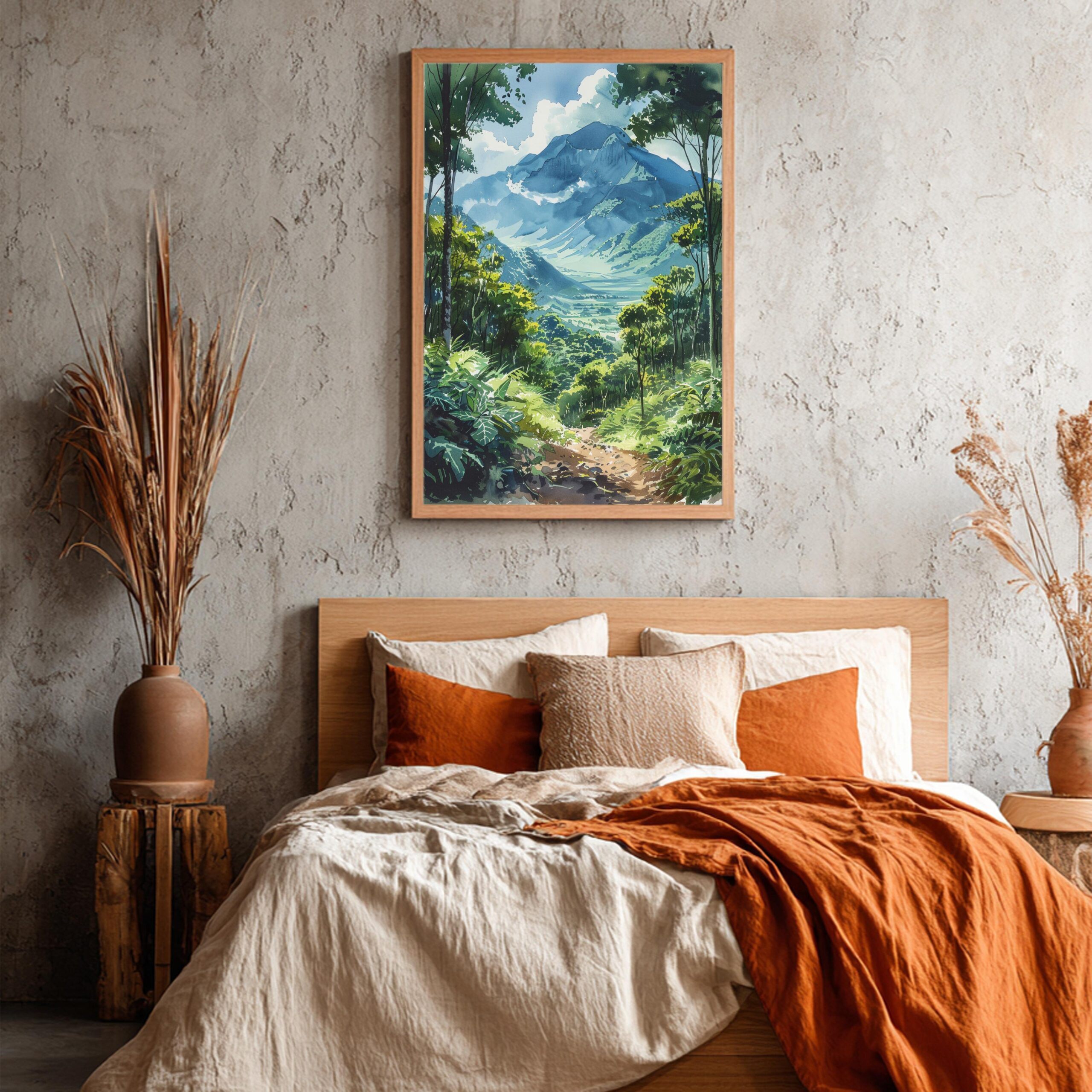 Guatemala Central American Watercolor Print: Travel Art Poster. Immerse yourself in the beauty of Guatemala, Central America, with our meticulously crafted borderless wall art poster print. This watercolor illustration captures the essence of this iconic Central American destination country, allowing you to relive cherished vacation travel memories. Perfect for home or office décor, or as a gift to an art lover. This beautiful high-resolution print is available as an unframed or framed print