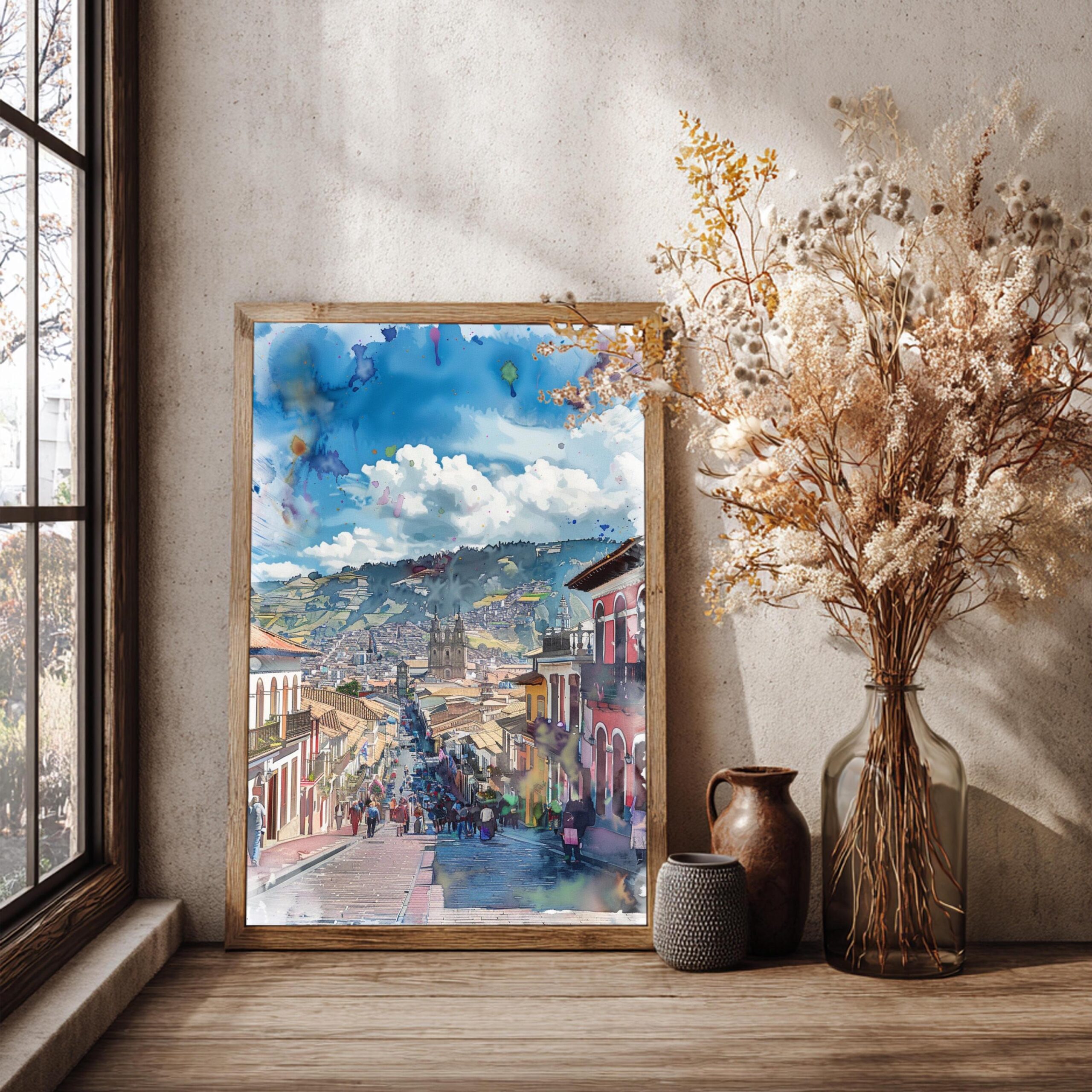 Quito Ecuador South America Watercolor: Travel Art Poster - Image 2