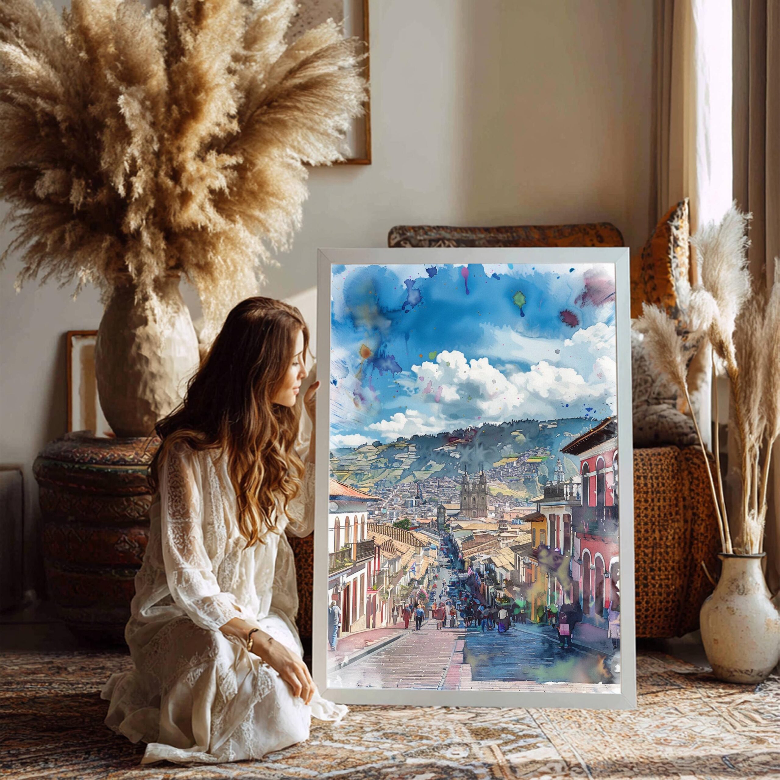 Quito Ecuador South America Watercolor: Travel Art Poster - Image 3