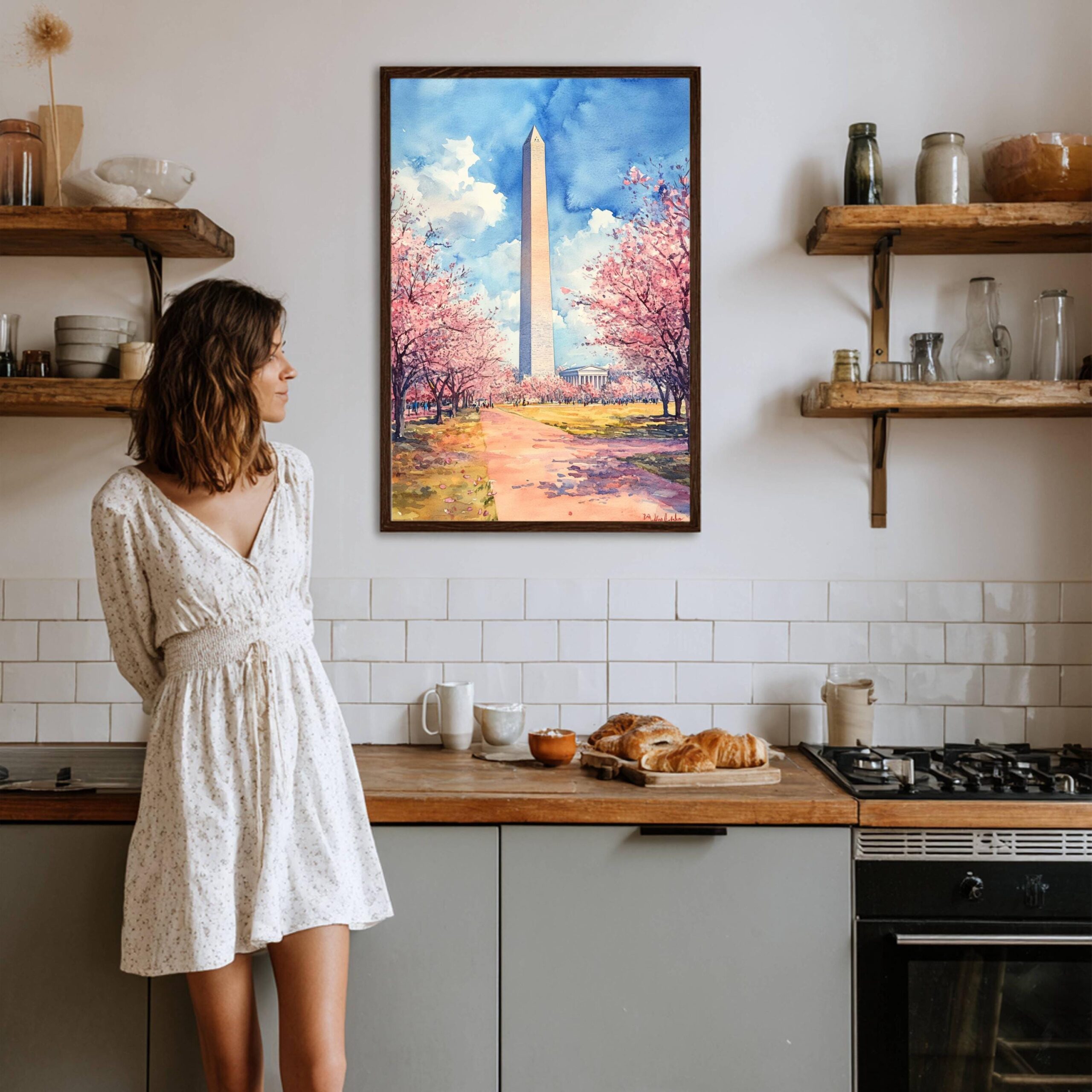 The Washington Monument Washington DC USA Watercolor: Travel Poster - Image 6