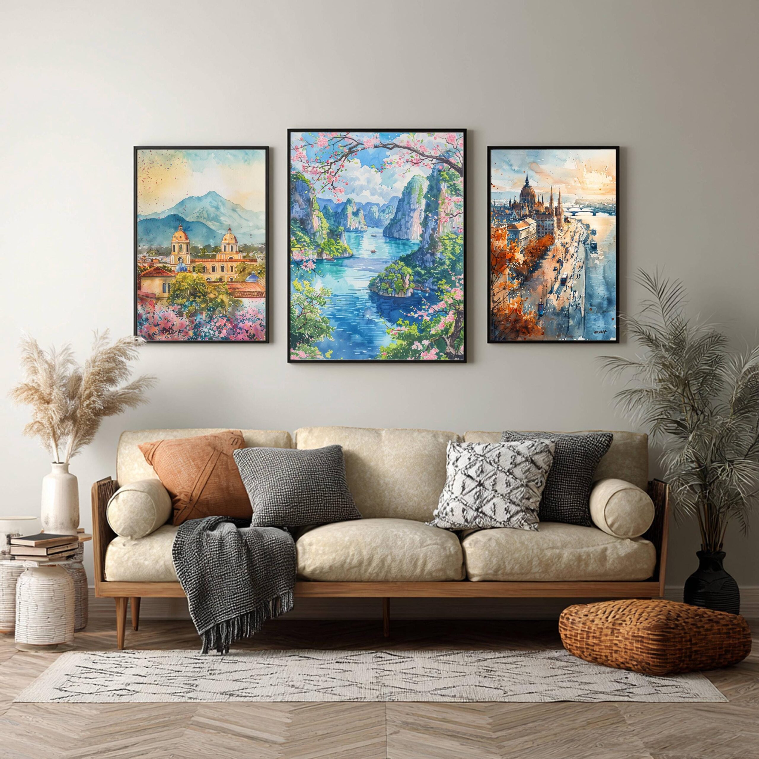 Ha Long Bay Vietnam Asia Watercolor: Travel Art Poster - Image 2