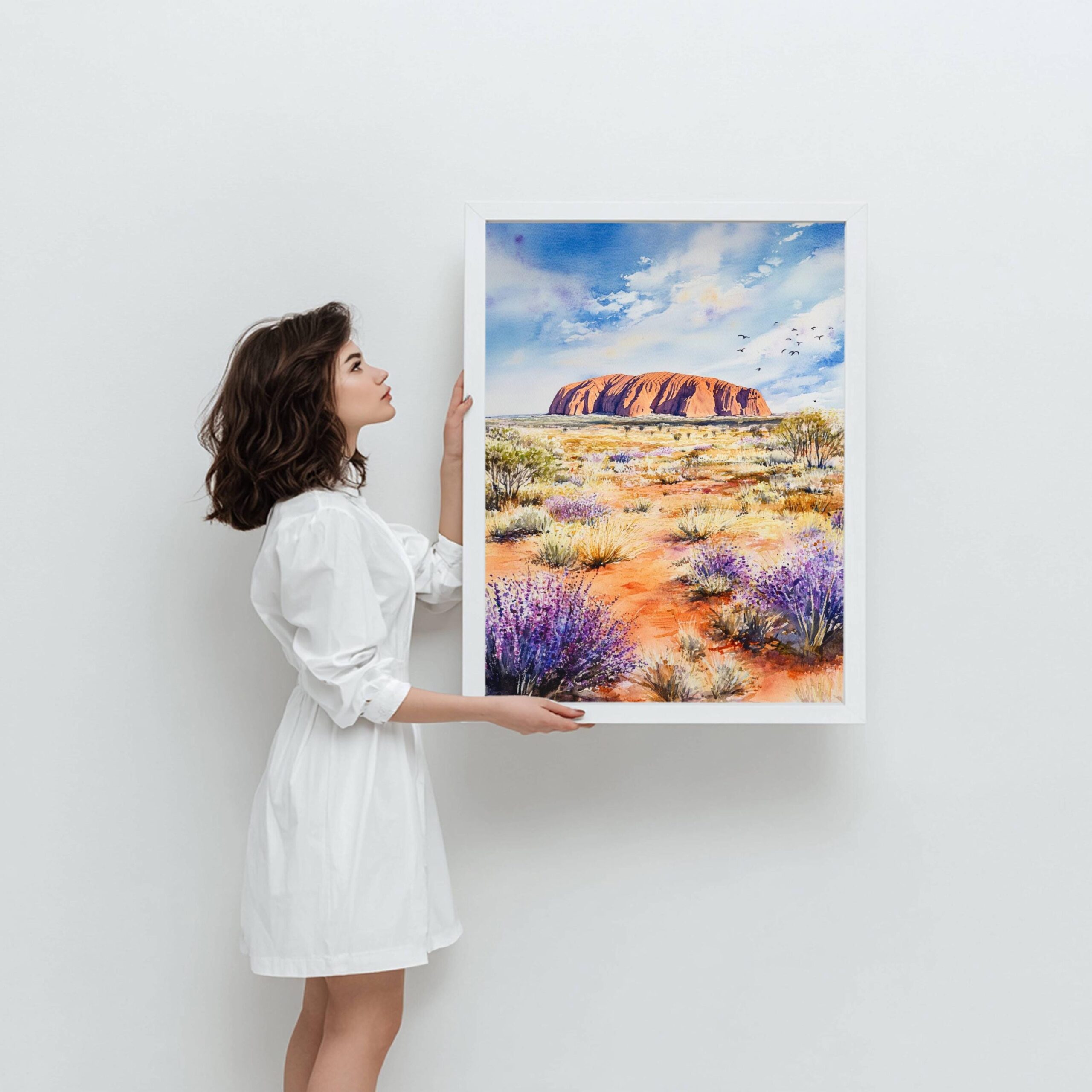 Uluru Ayers Rock Australia Watercolor Print: Travel Art Poster - Image 3