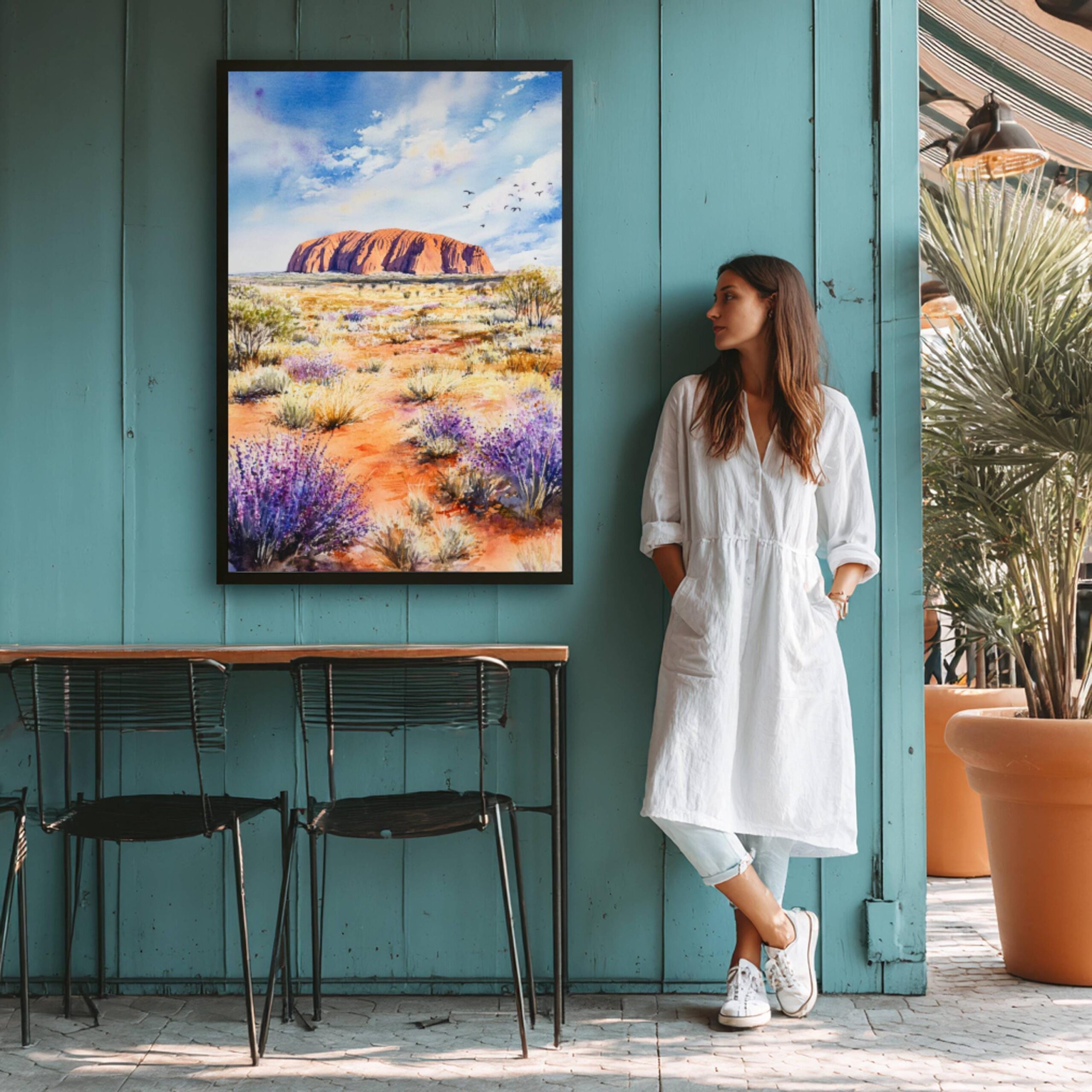 Uluru Ayers Rock Australia Watercolor Print: Travel Art Poster - Image 4