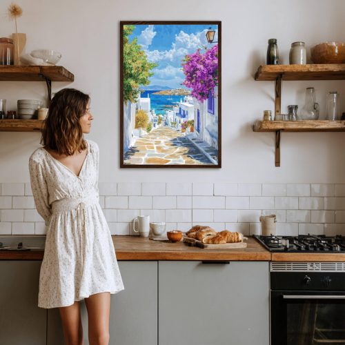 Mykonos Island Greece Watercolor: Greek Travel Art Poster - Image 4