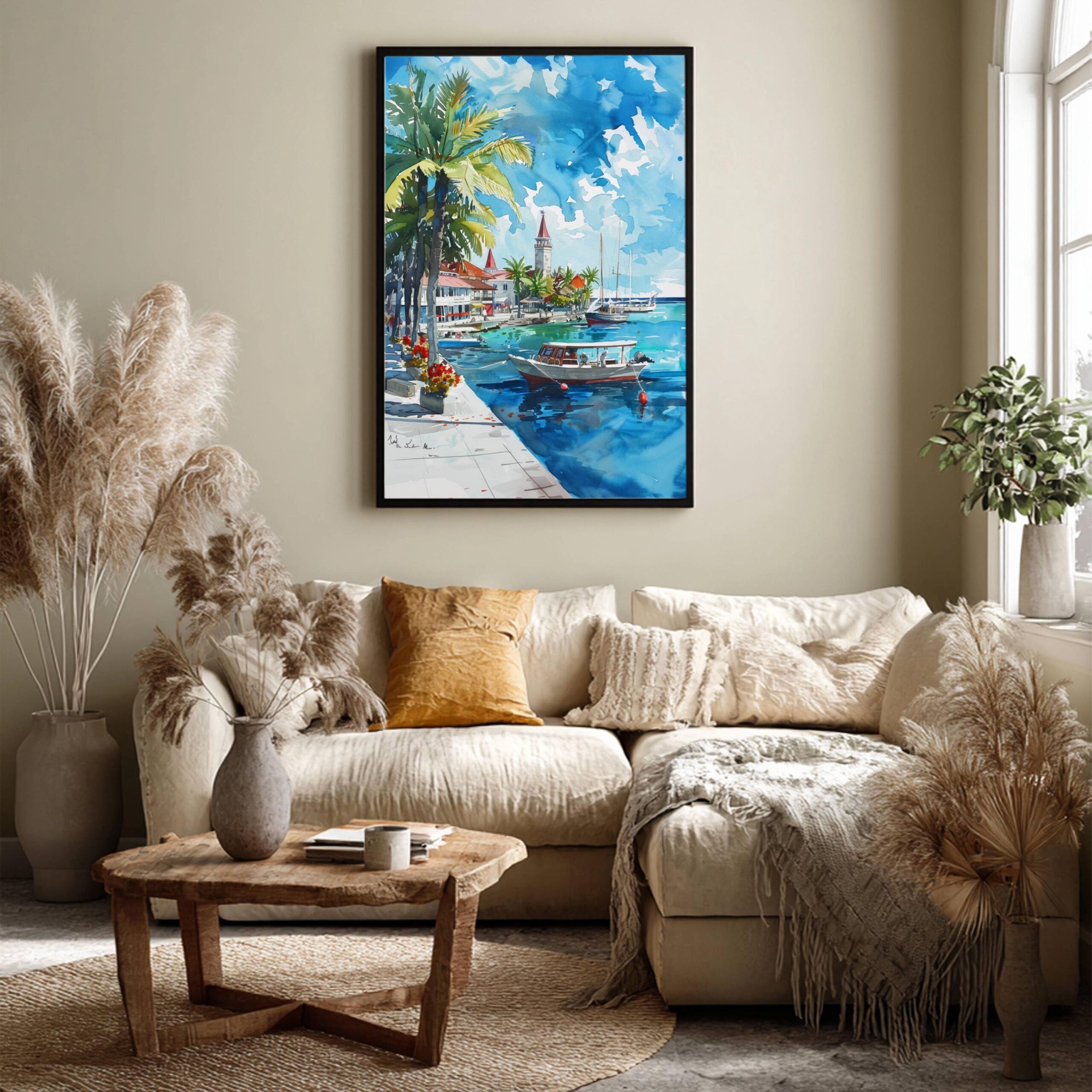 Malé Maldives Asia Watercolor: Travel Art Poster - Image 7