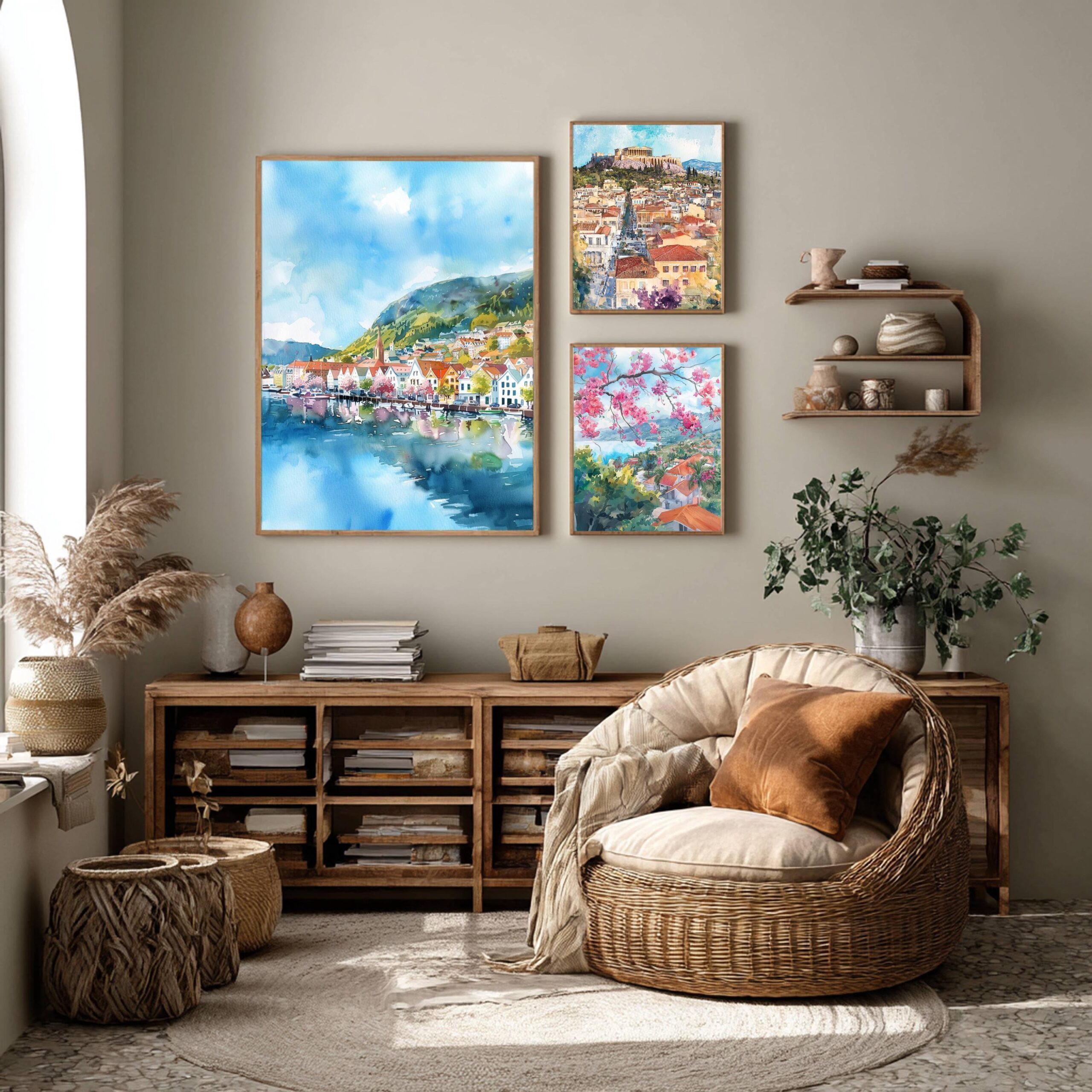 Bergen Norway Scandinavia Watercolor Print: Vacation Travel Art Poster - Image 2