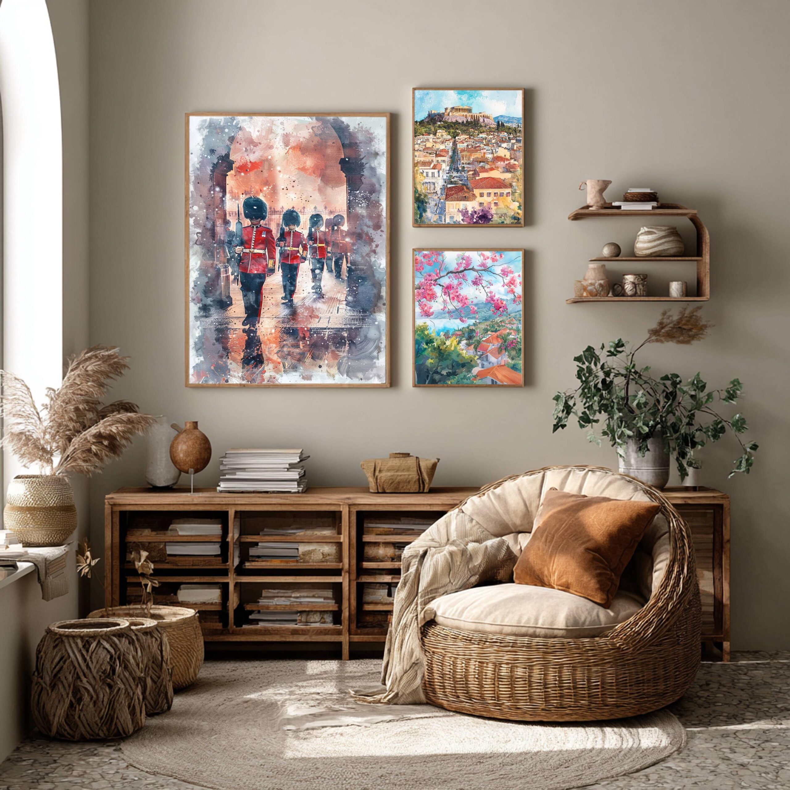 Changing of the Guard London England Watercolor Print: United Kingdom Travel Art Poster - Image 2