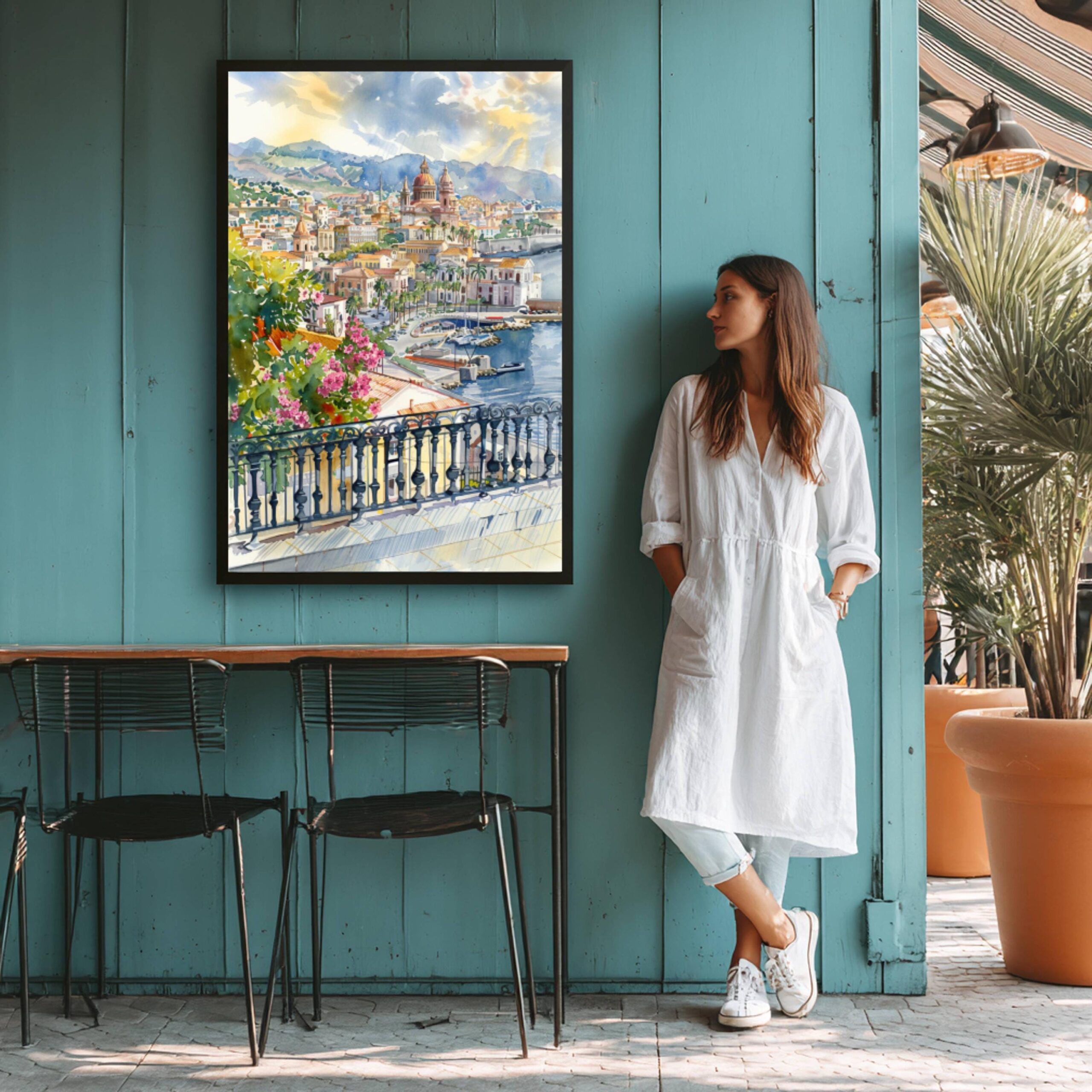 Messina Sicily Italy Europe Watercolor Print: Travel Art Poster - Image 8