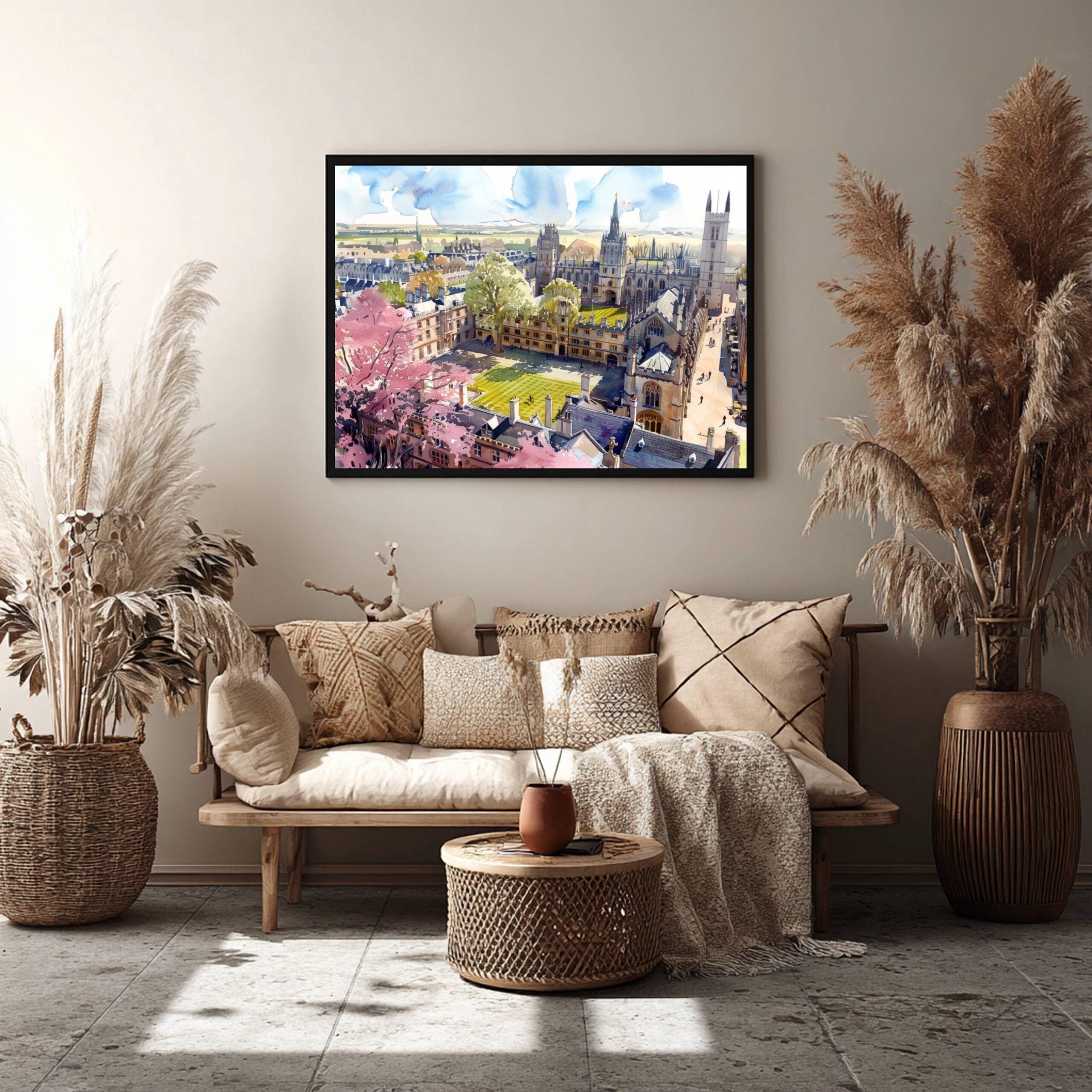Cambridge University England Watercolor Print: UK Travel Art Poster - Image 9