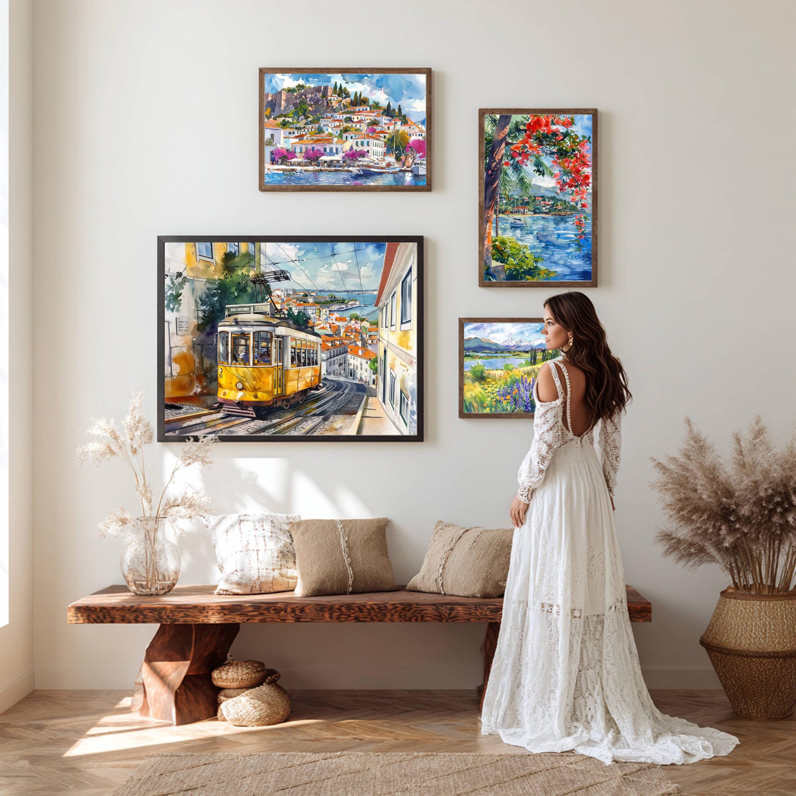 Lisbon Portugal Watercolor Print: Europe Travel Art Poster - Image 2