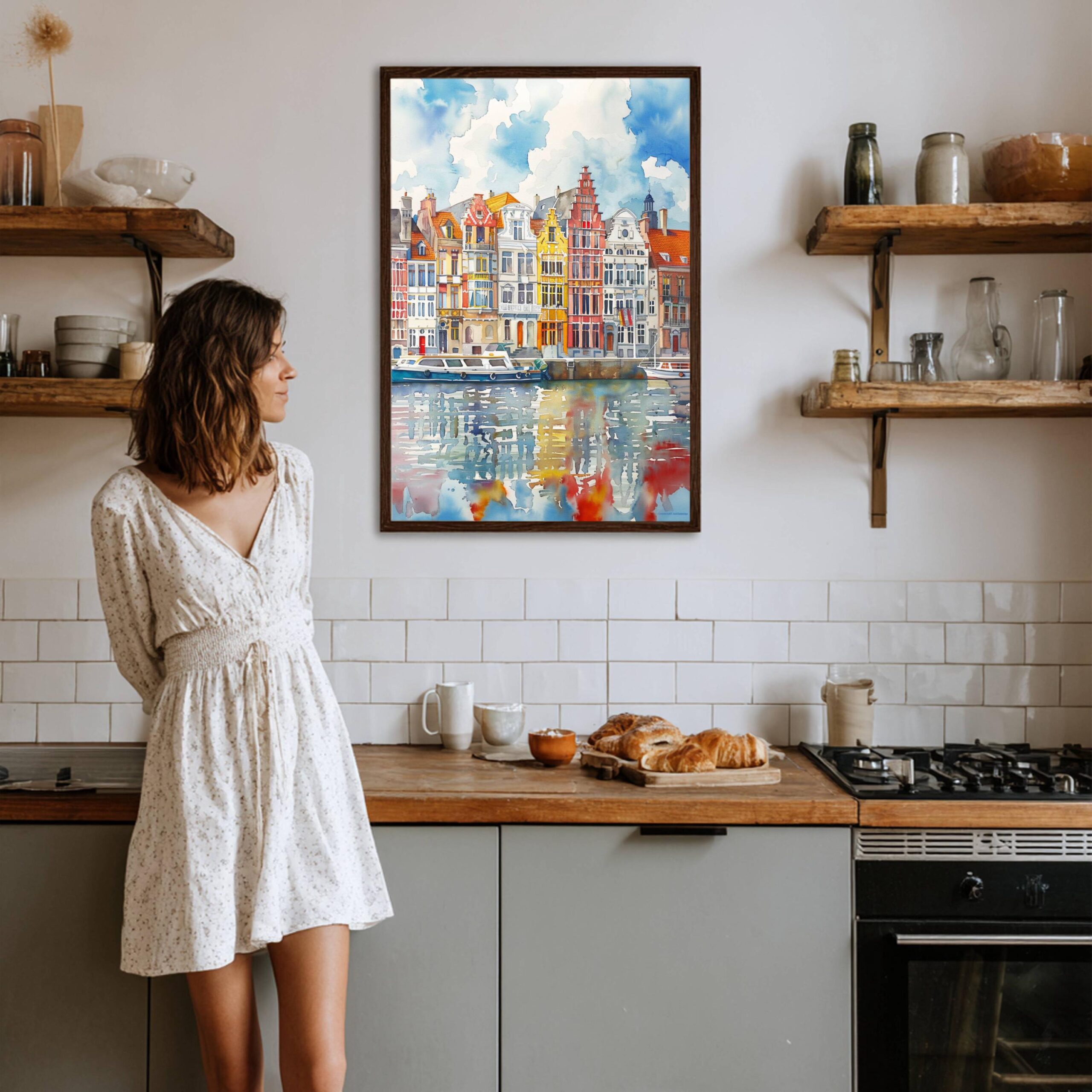 Antwerp Belgium Europe Watercolor Print: Belgian Travel Wall Art - Image 8