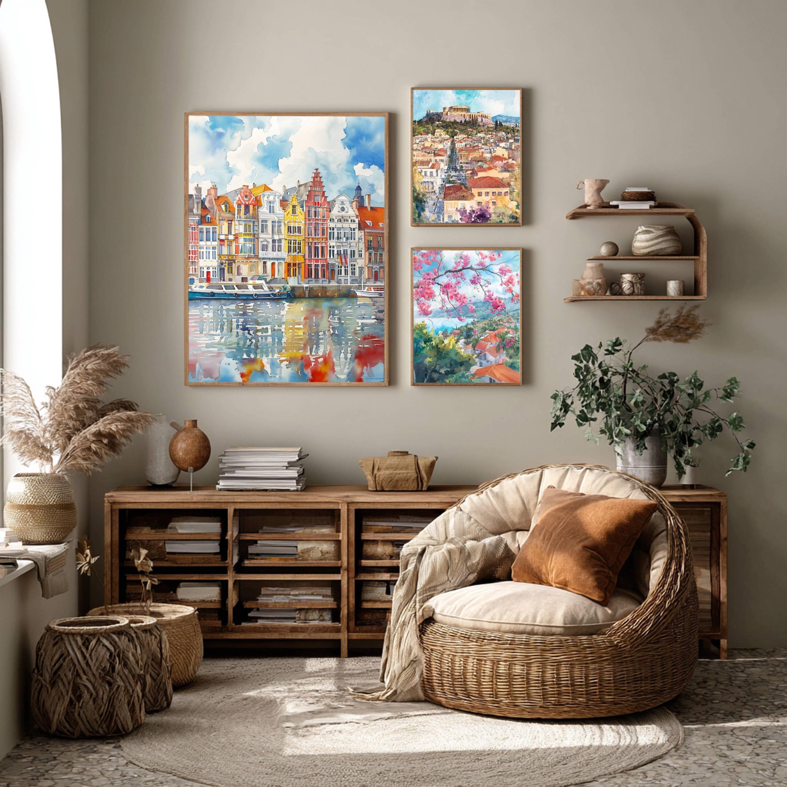 Antwerp Belgium Europe Watercolor Print: Belgian Travel Wall Art - Image 2