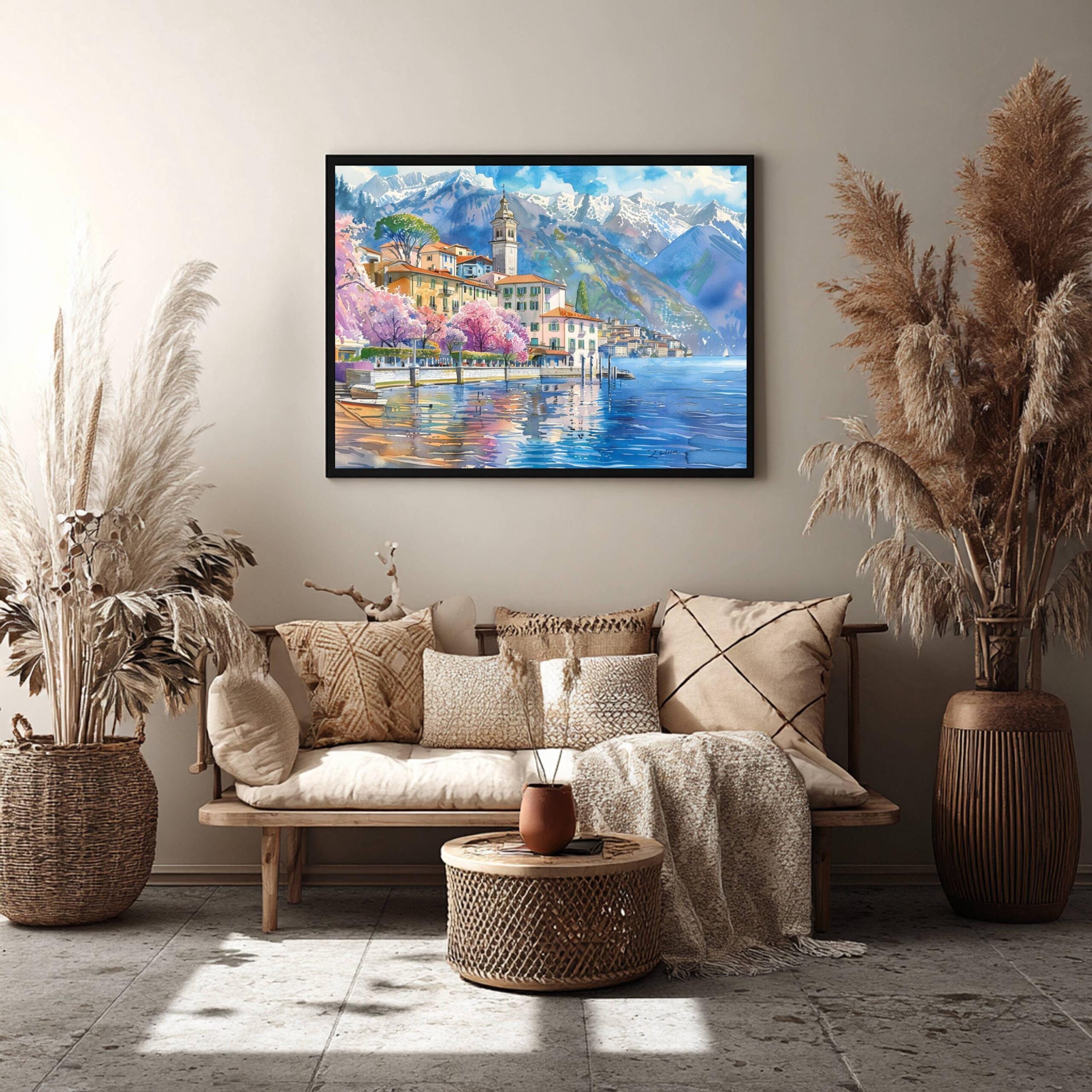 Bellagio Lake Como Italy Watercolor Print: Europe Travel Art Poster - Image 7