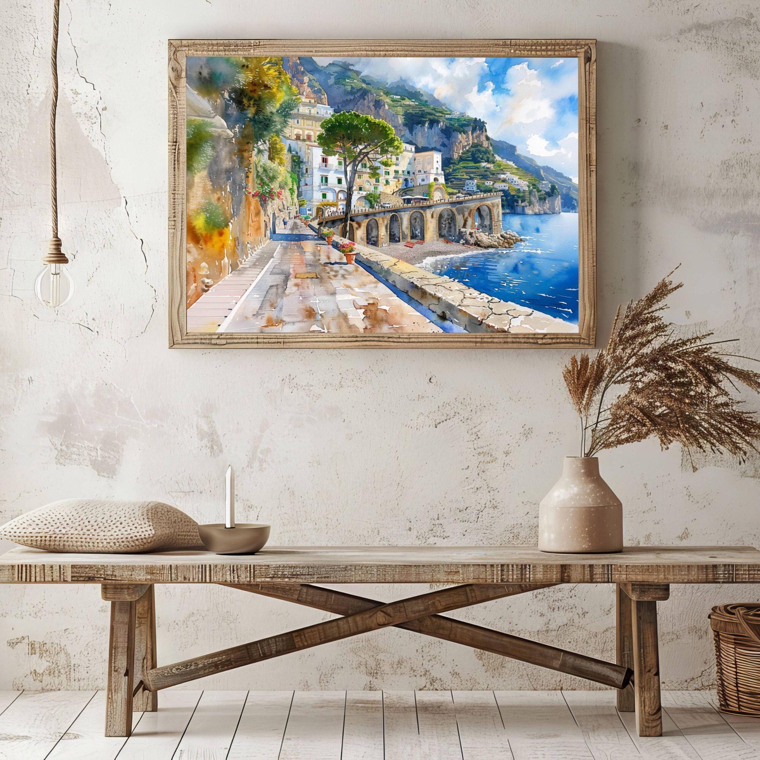 Atrani Amalfi Coast Italy Watercolor Print: Europe Travel Art Poster - Image 7