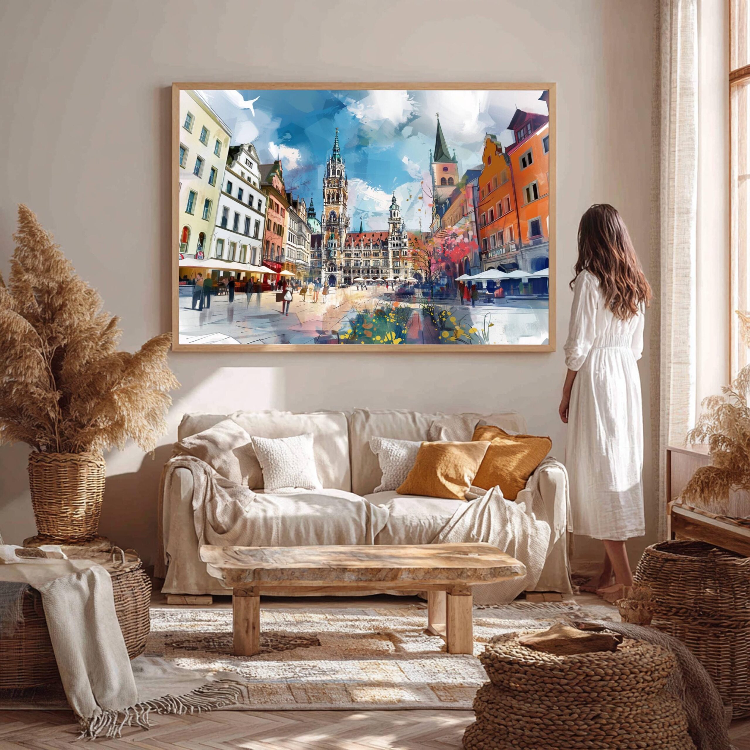 Marienplatz Munich Germany Watercolor Print: Europe Travel Art Poster - Image 5