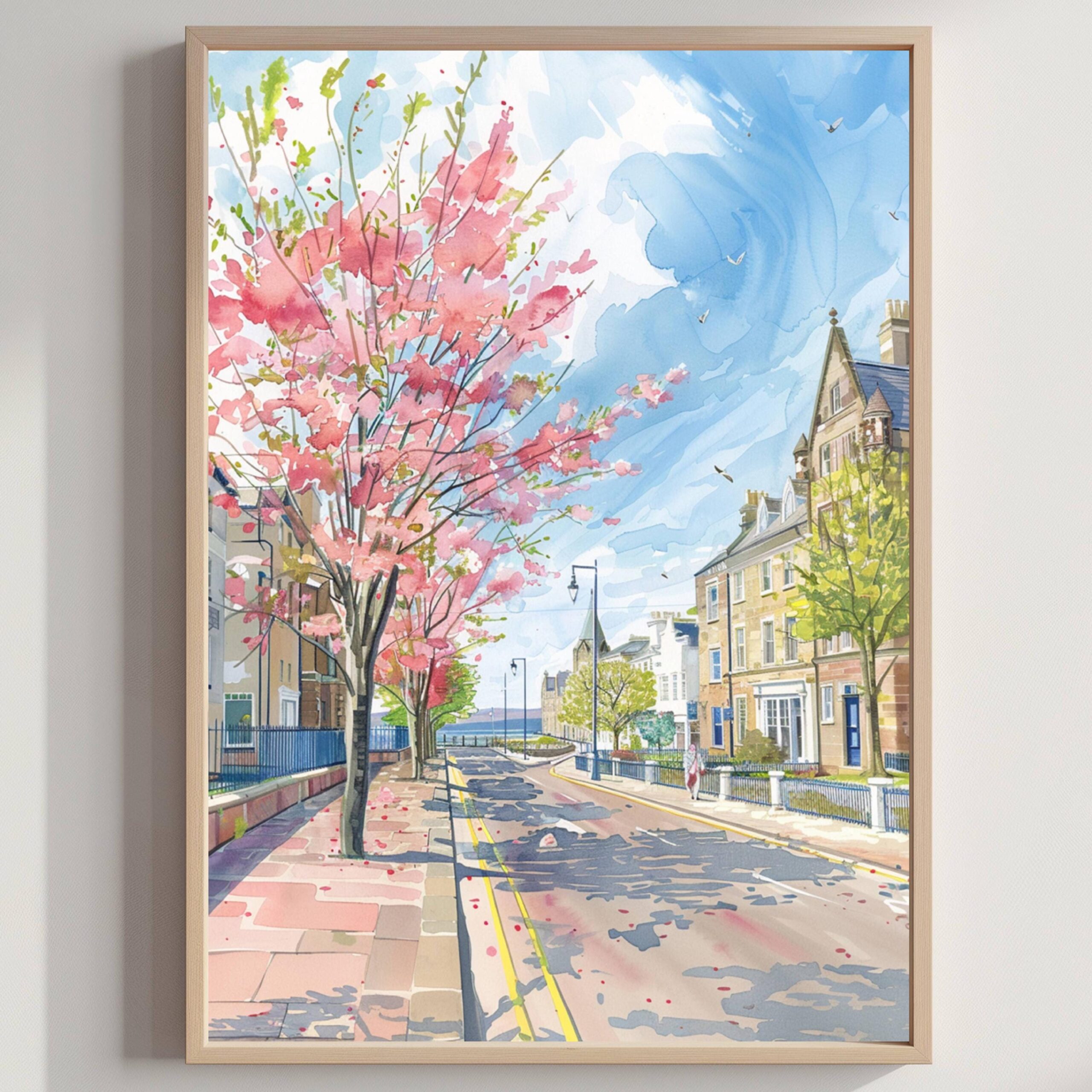 Ayr Ayrshire Scotland UK Watercolor: Travel Art Poster