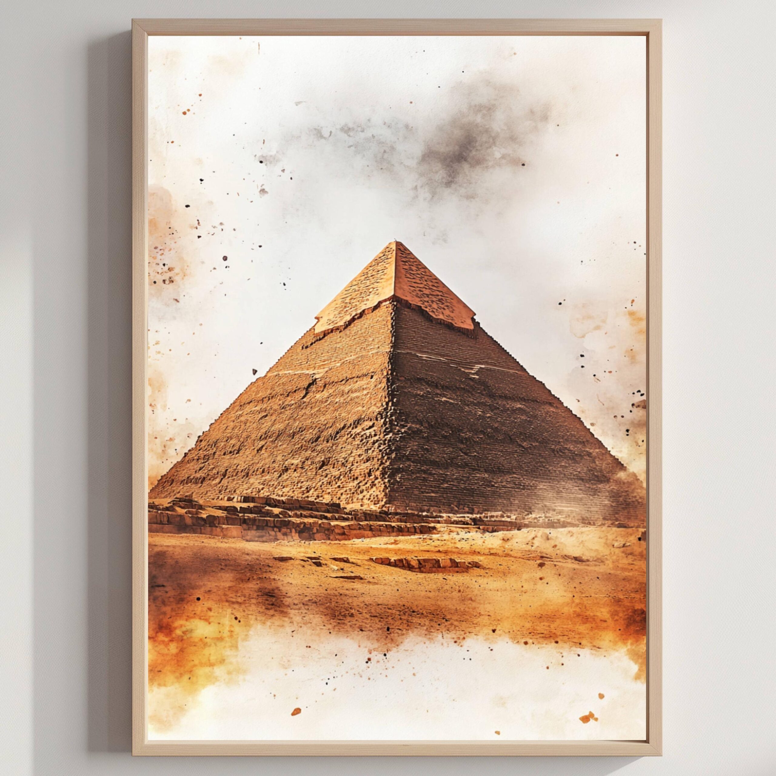 Giza Pyramid Watercolor Print: Egypt Travel Art Poster