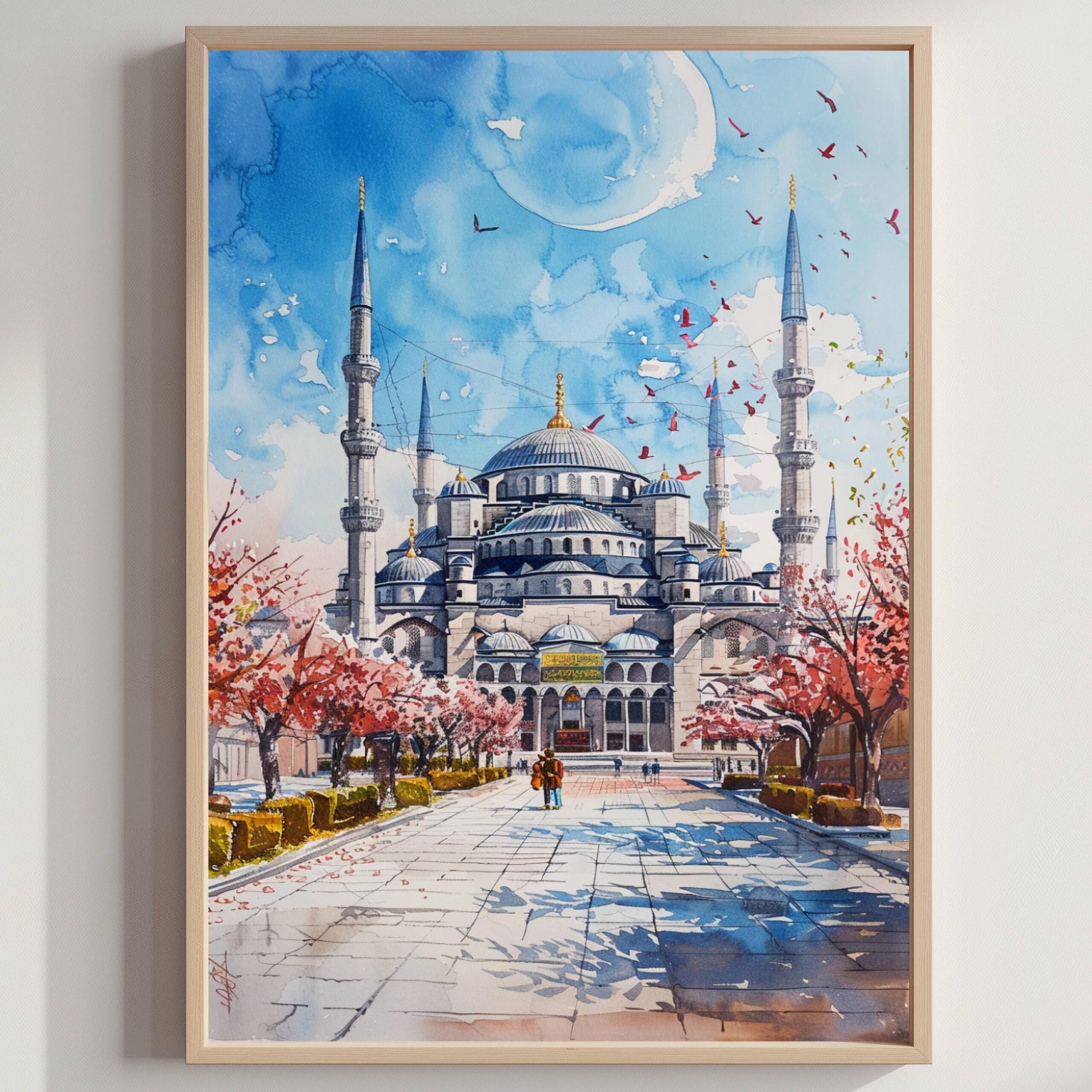 Turkey Europe Watercolor Print: Travel Wall Art
