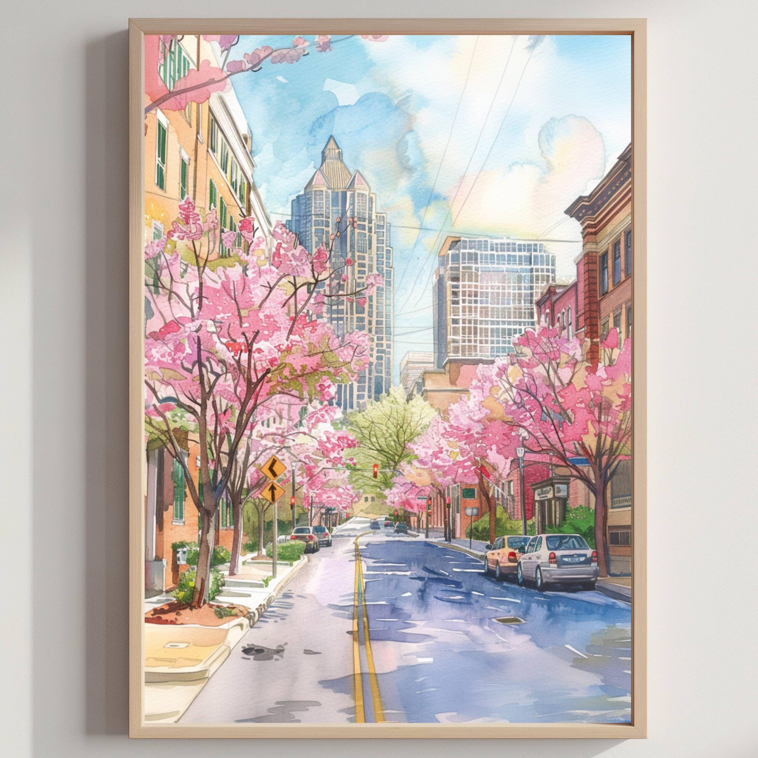 Atlanta Georgia USA Watercolor: Travel Art Poster