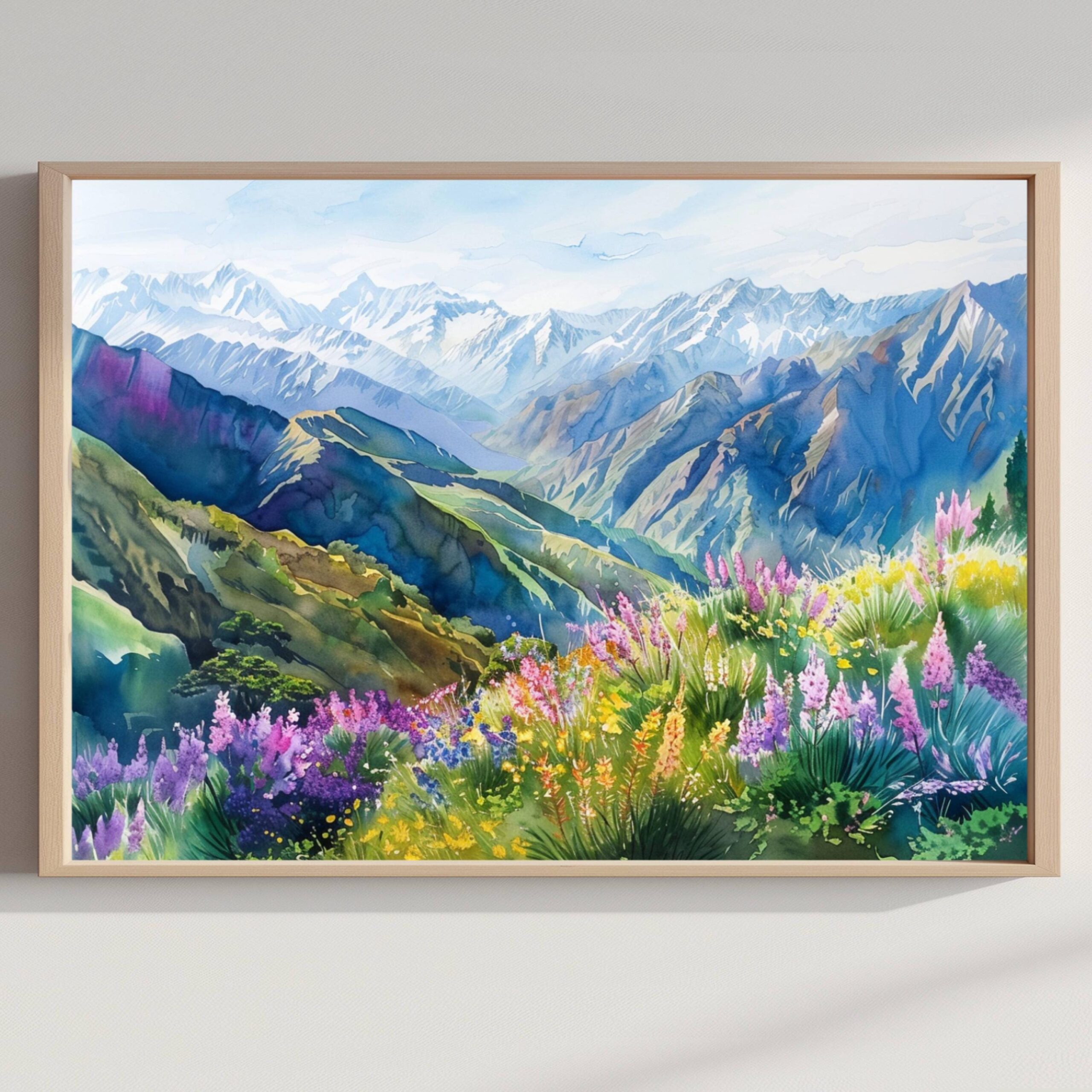 New Zealand Watercolor Art Print: Travel Art Poster