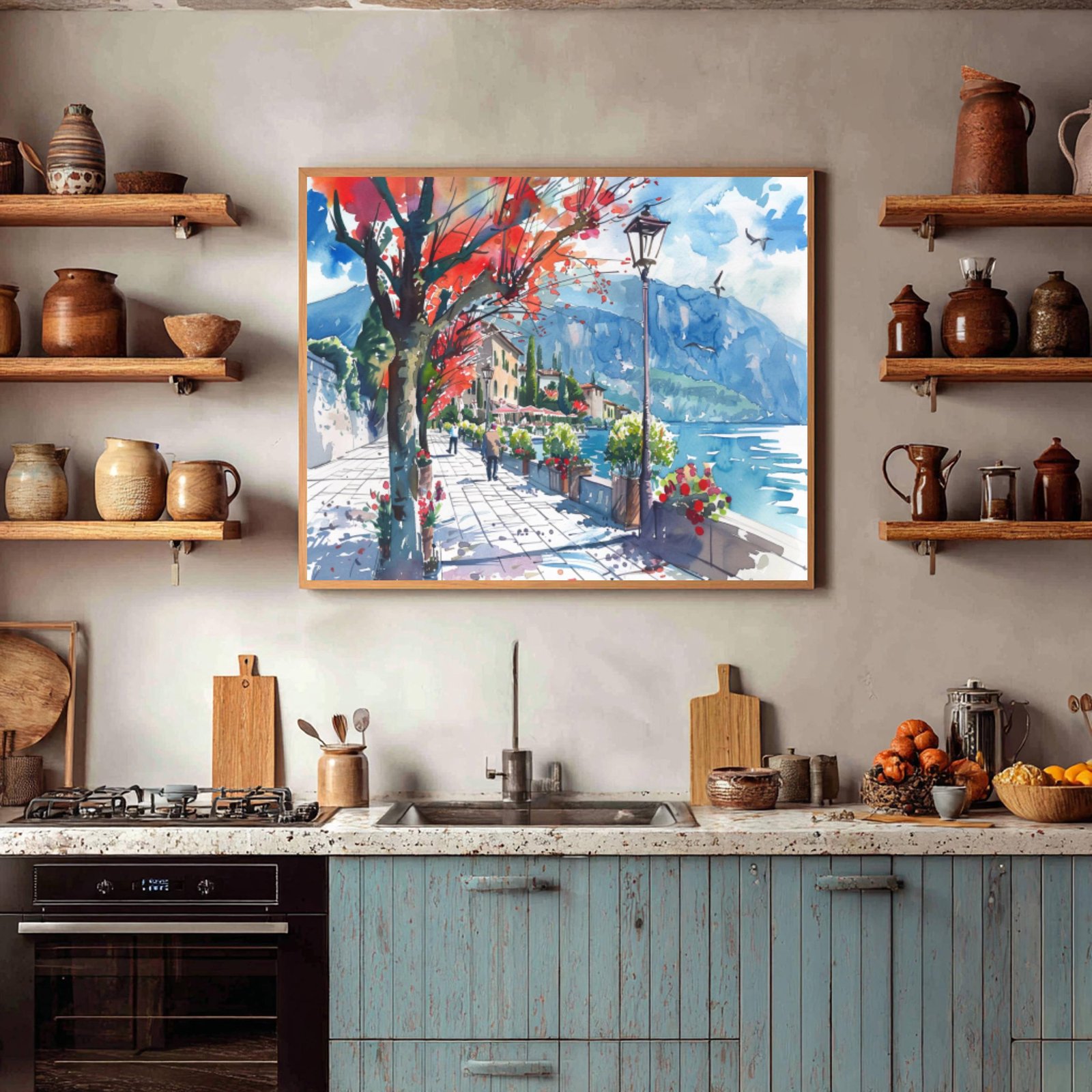 Lake Garda Italy Watercolor Print: Europe Travel Art Poster - Image 9