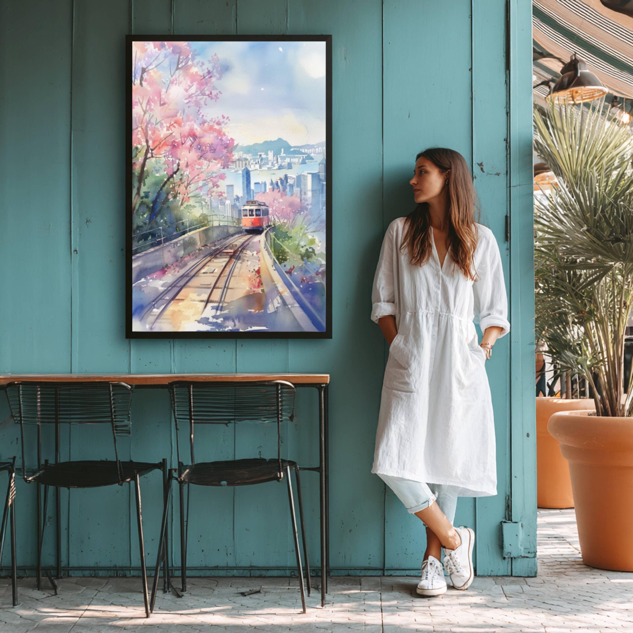 Victoria Peak Hong Kong China Watercolor Print: Asia Travel Art Poster - Image 5