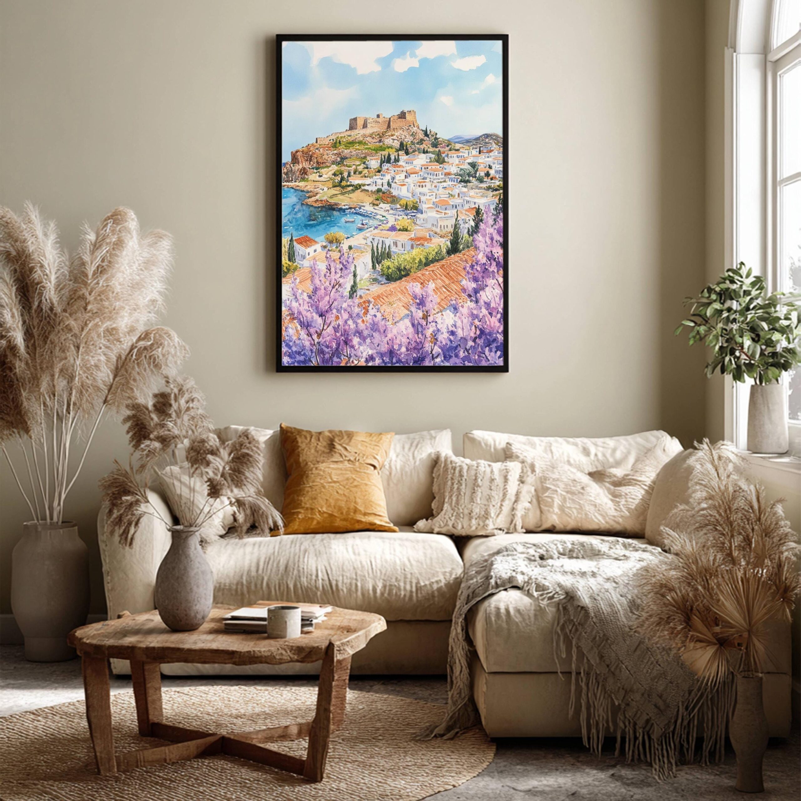 Lindos Rhodes Greece Europe Watercolor: Travel Poster - Image 6