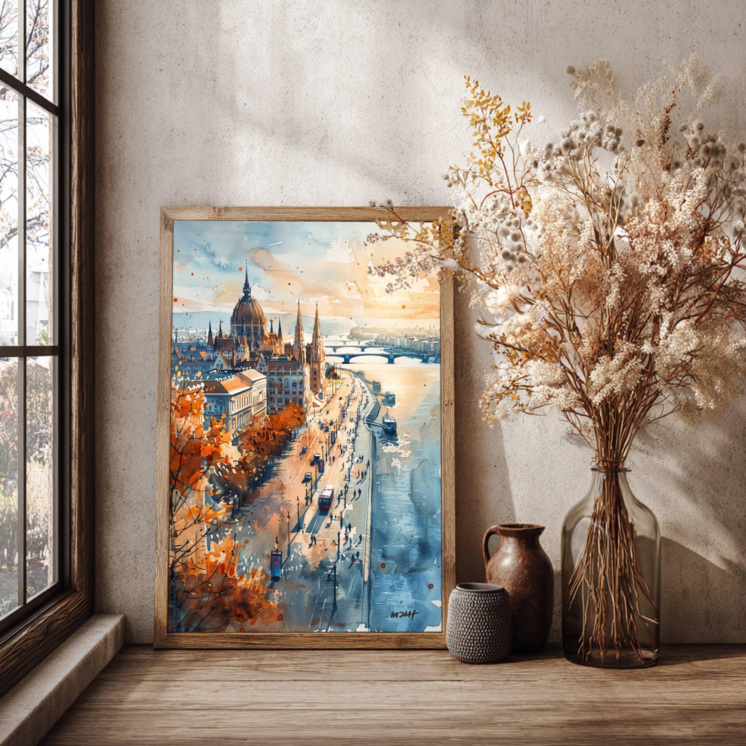 Budapest Hungary Europe Watercolor Print: Travel Art Poster - Image 3