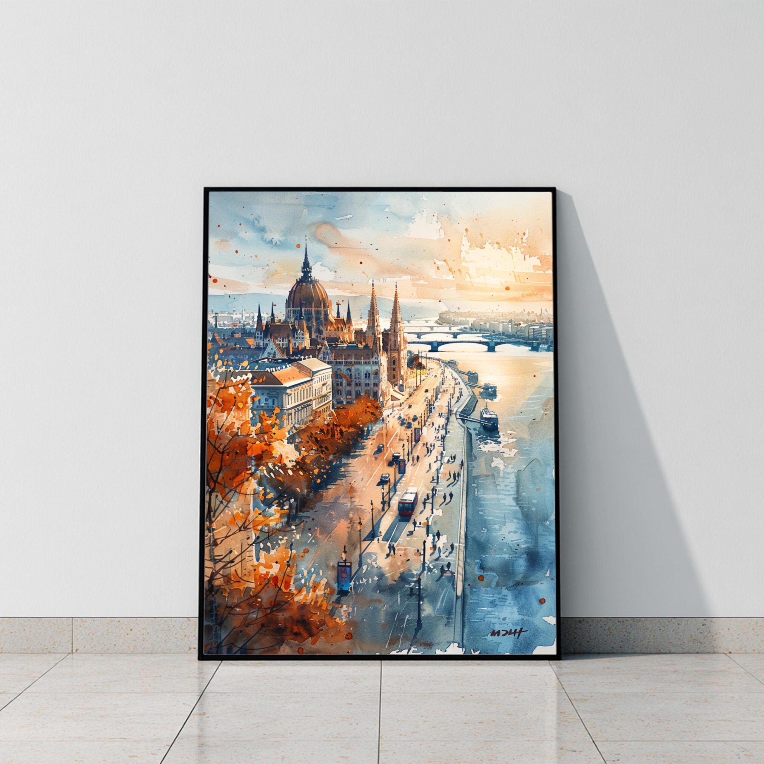 Budapest Hungary Europe Watercolor Print: Travel Art Poster - Image 9