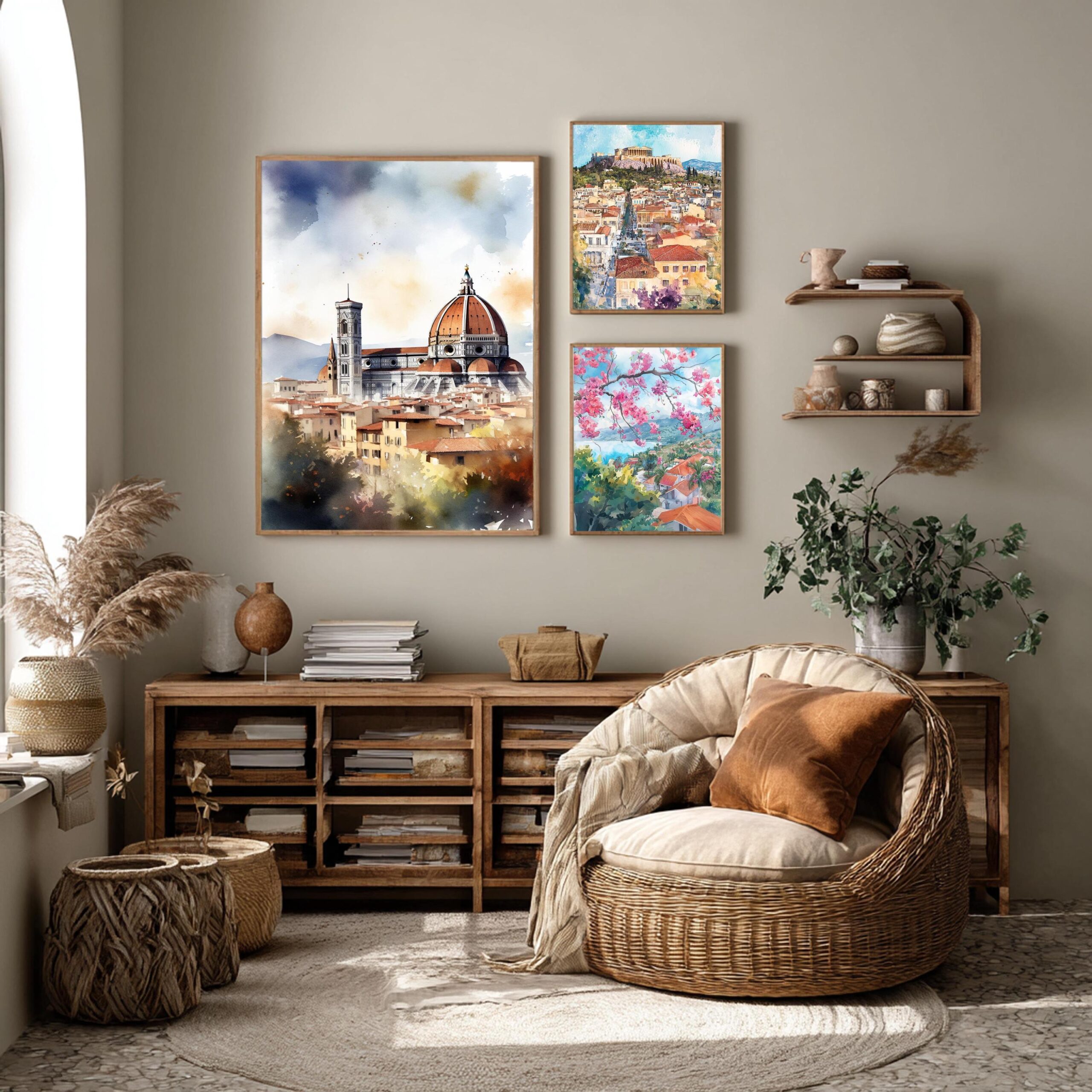 Florence Italy Europe Watercolor Print: Travel Art Poster - Image 2