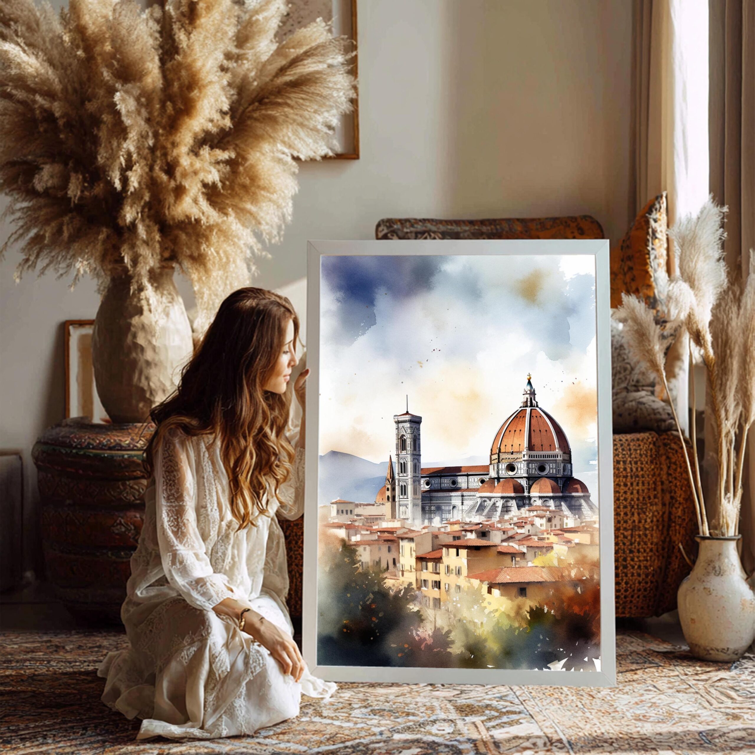 Florence Italy Europe Watercolor Print: Travel Art Poster - Image 3