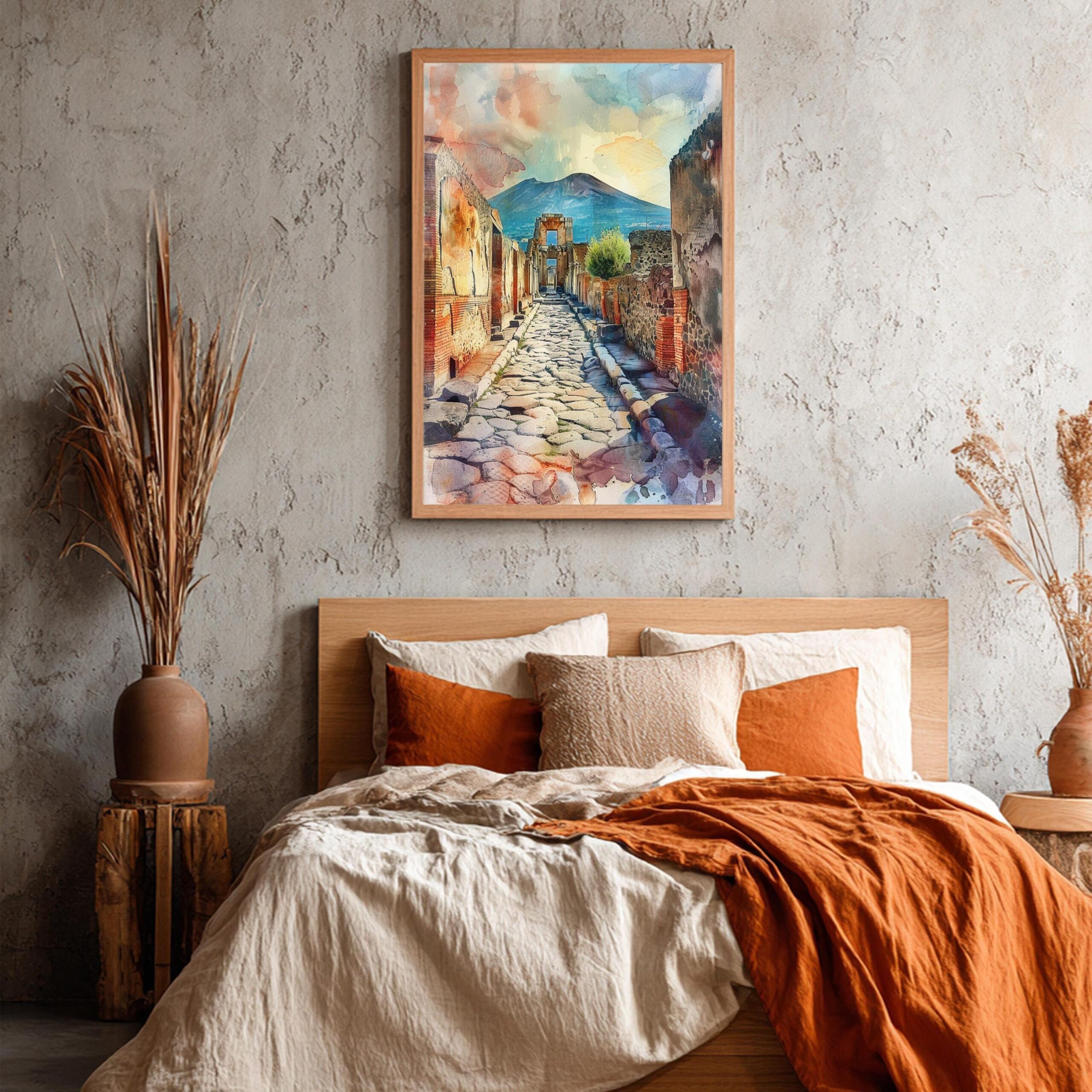 Pompeii Italy Europe Watercolor: Travel Art Print - Image 6