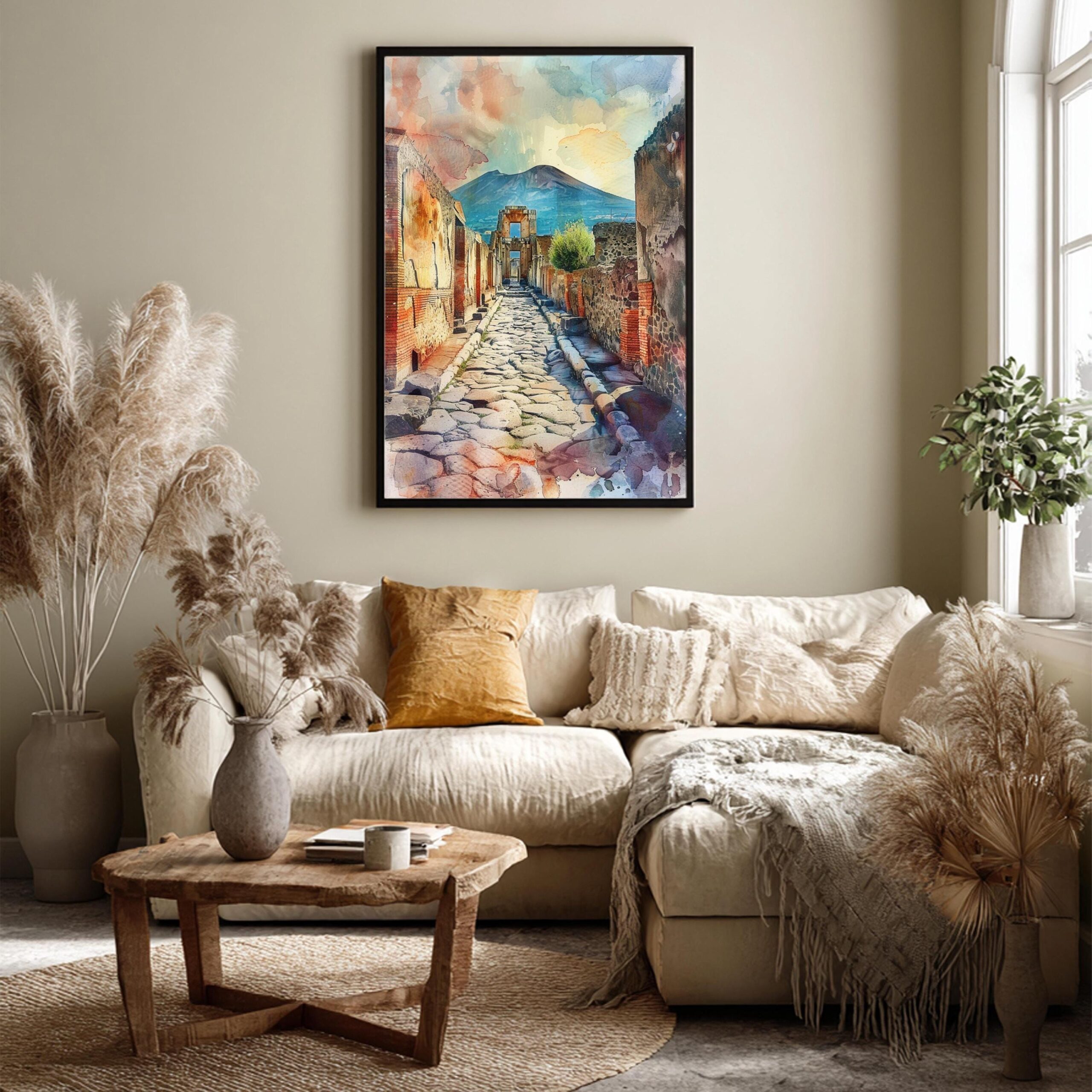 Pompeii Italy Europe Watercolor: Travel Art Print - Image 7