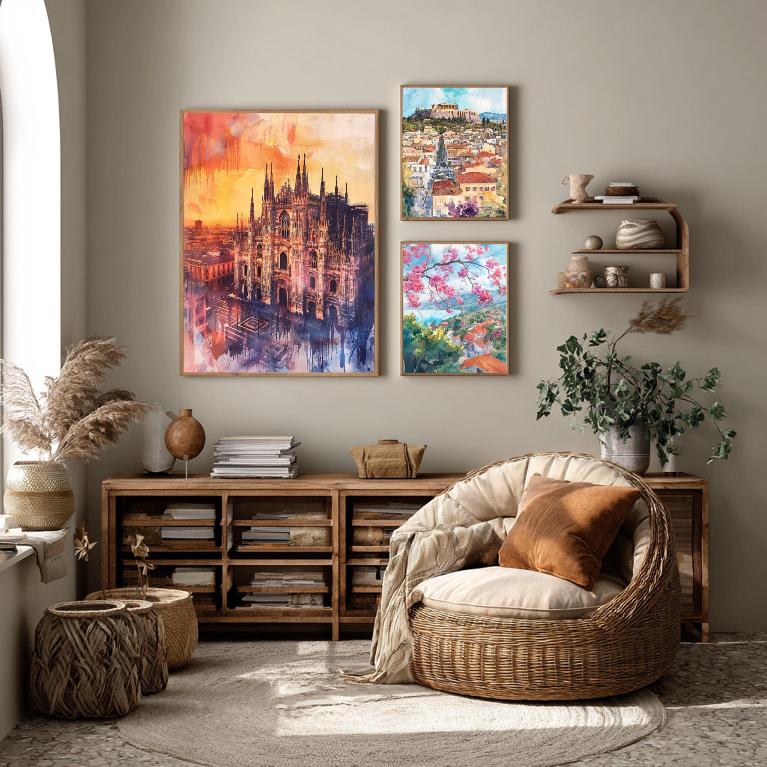Milan Duomo Italy Europe Watercolor: Travel Art Print - Image 3