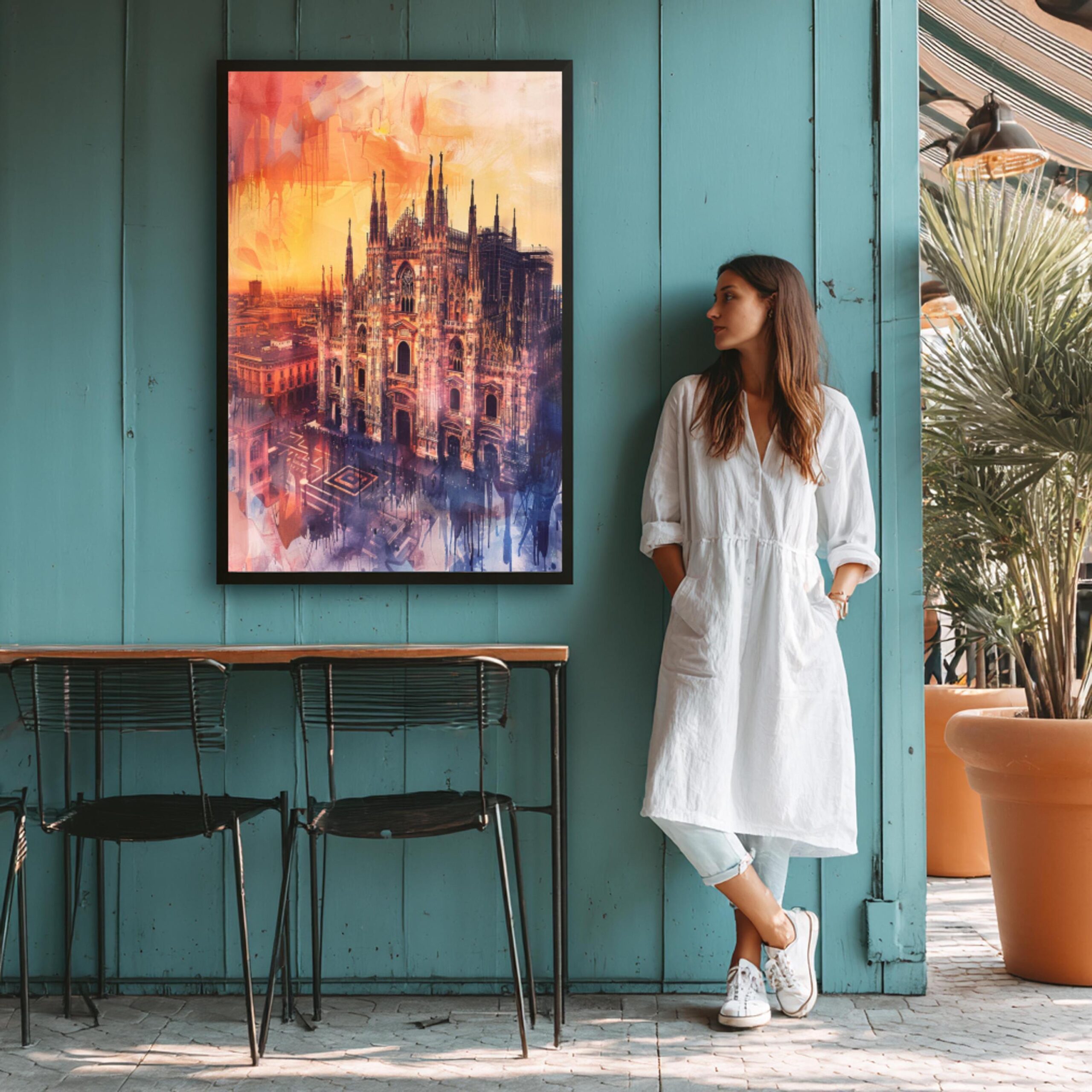 Milan Duomo Italy Europe Watercolor: Travel Art Print - Image 6