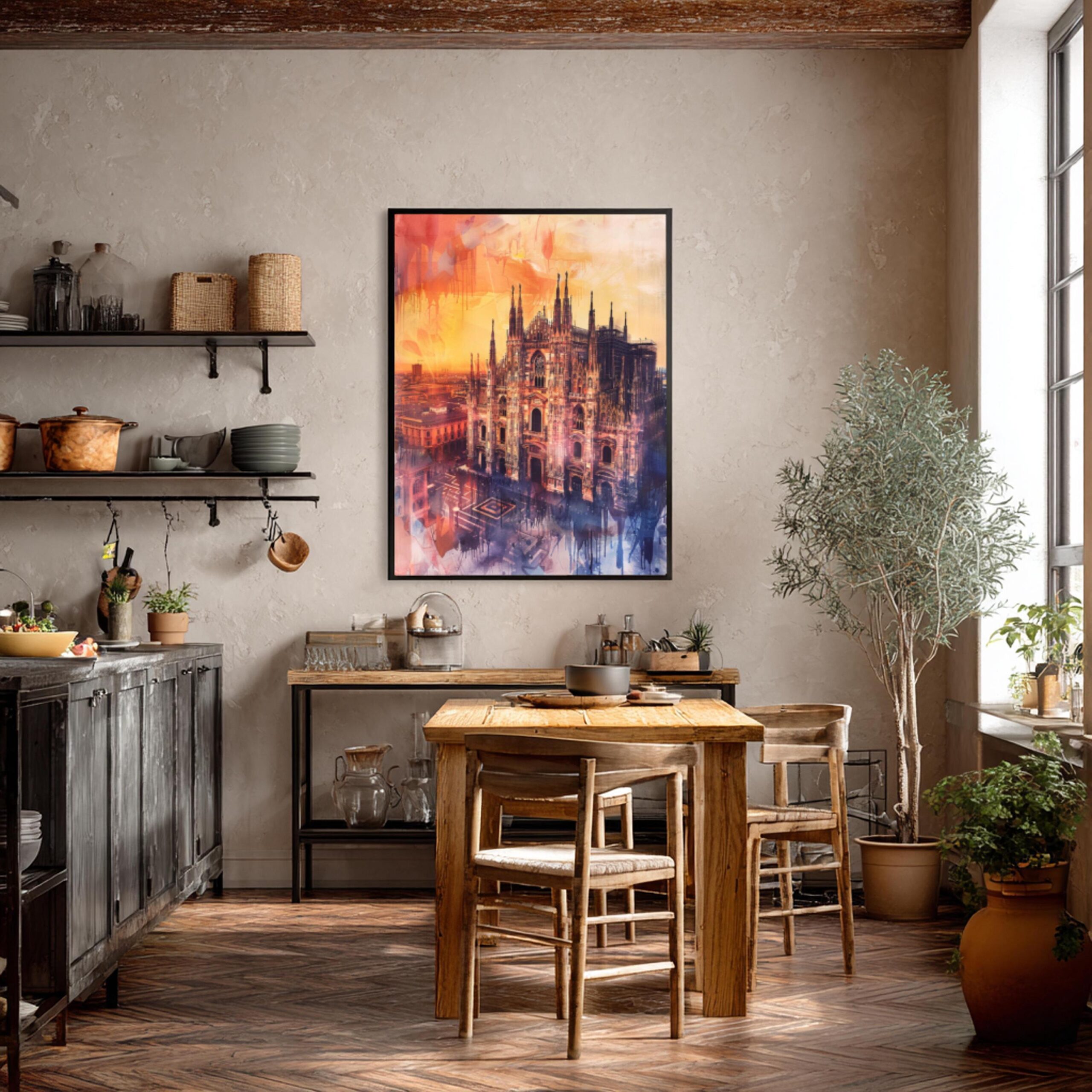 Milan Duomo Italy Europe Watercolor: Travel Art Print - Image 9