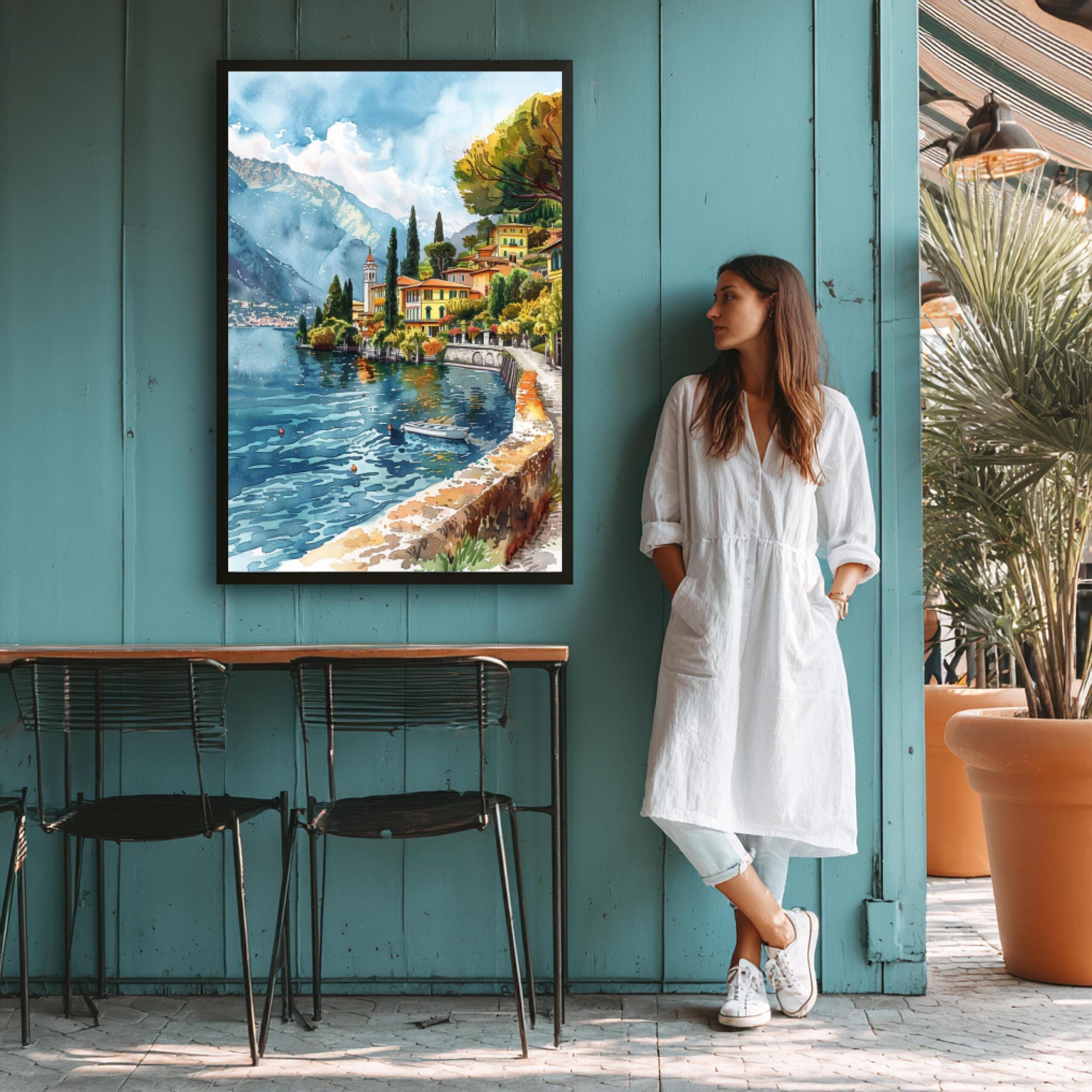 Lake Como Italy Watercolor Print: Travel Art Poster - Image 6