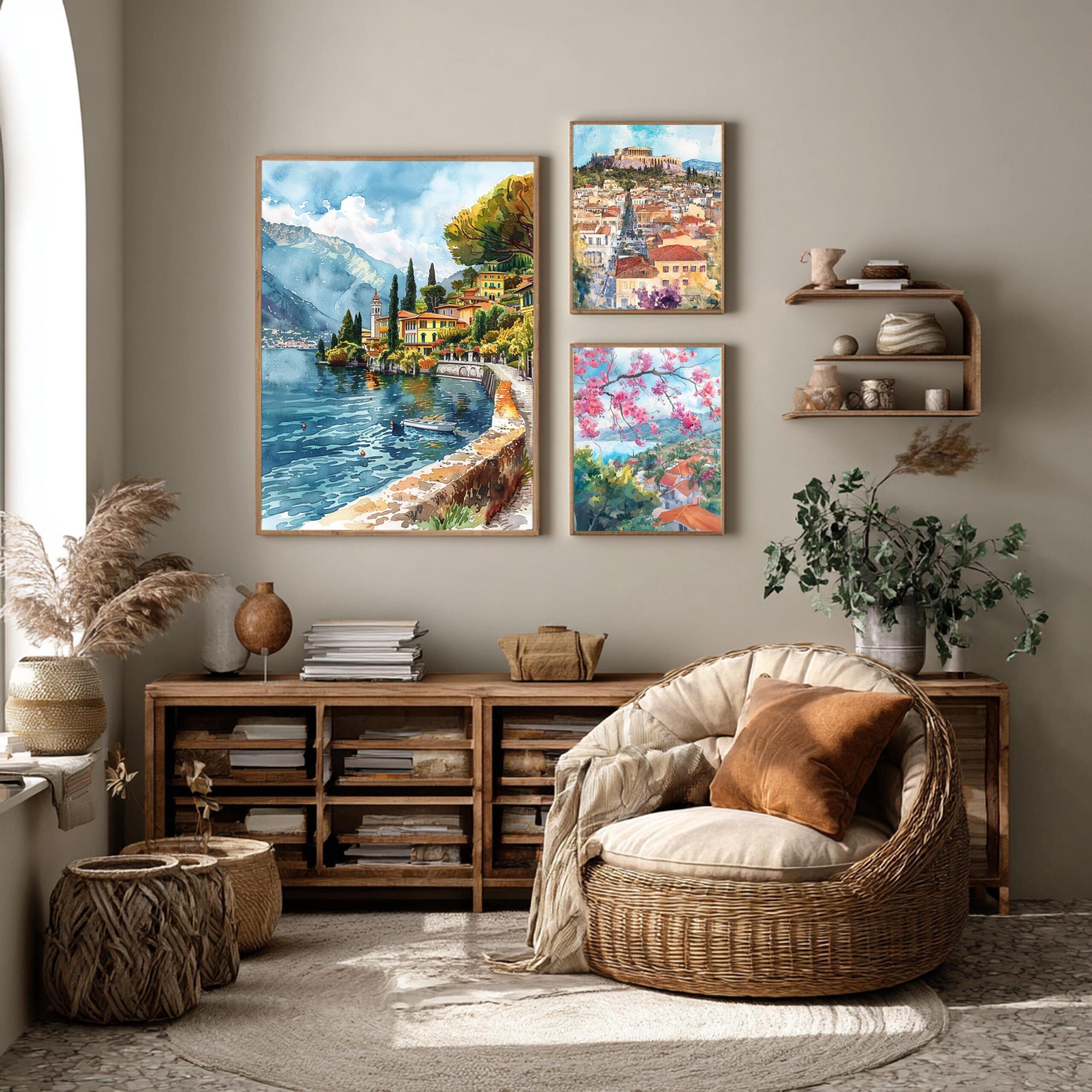 Lake Como Italy Watercolor Print: Travel Art Poster - Image 3