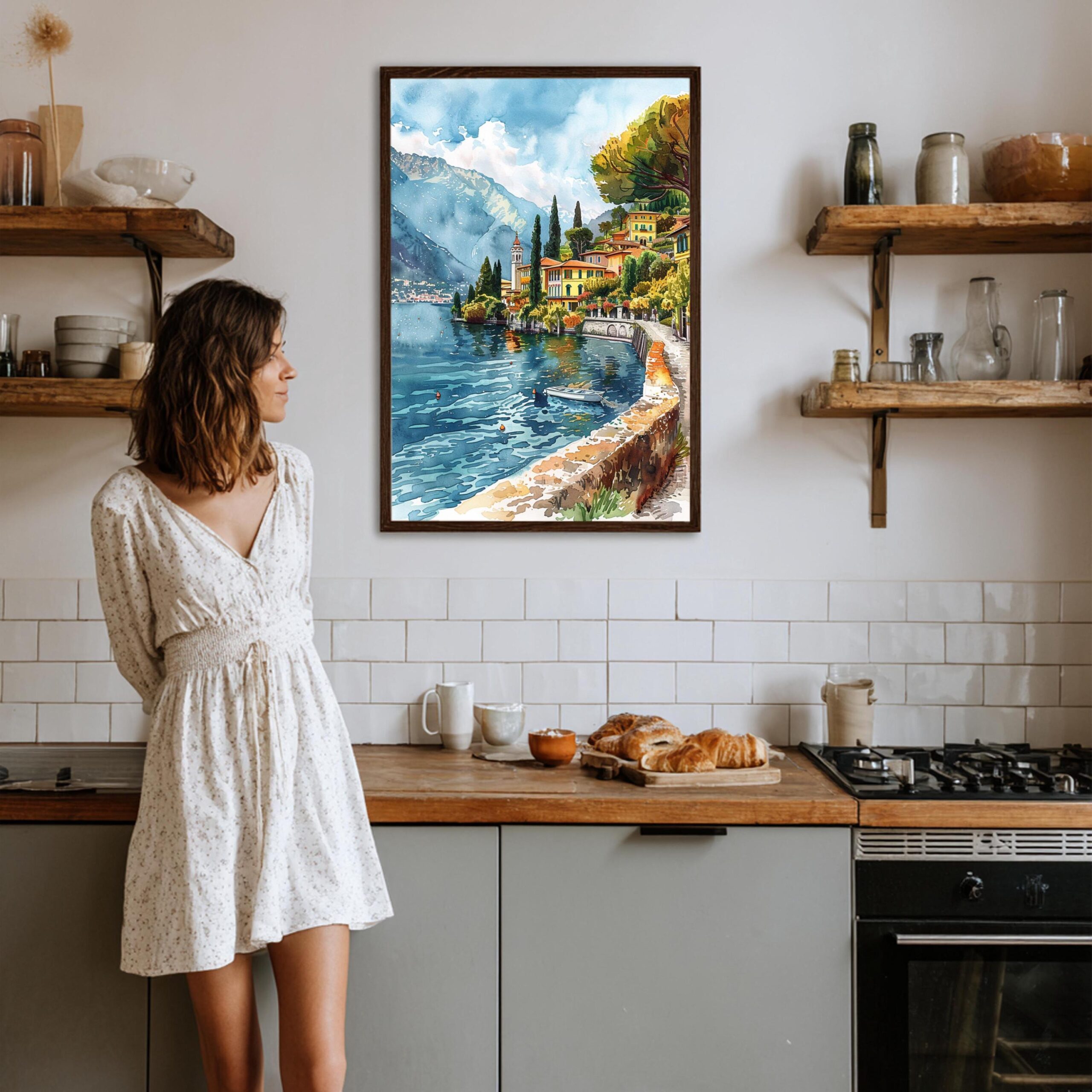 Lake Como Italy Watercolor Print: Travel Art Poster - Image 5