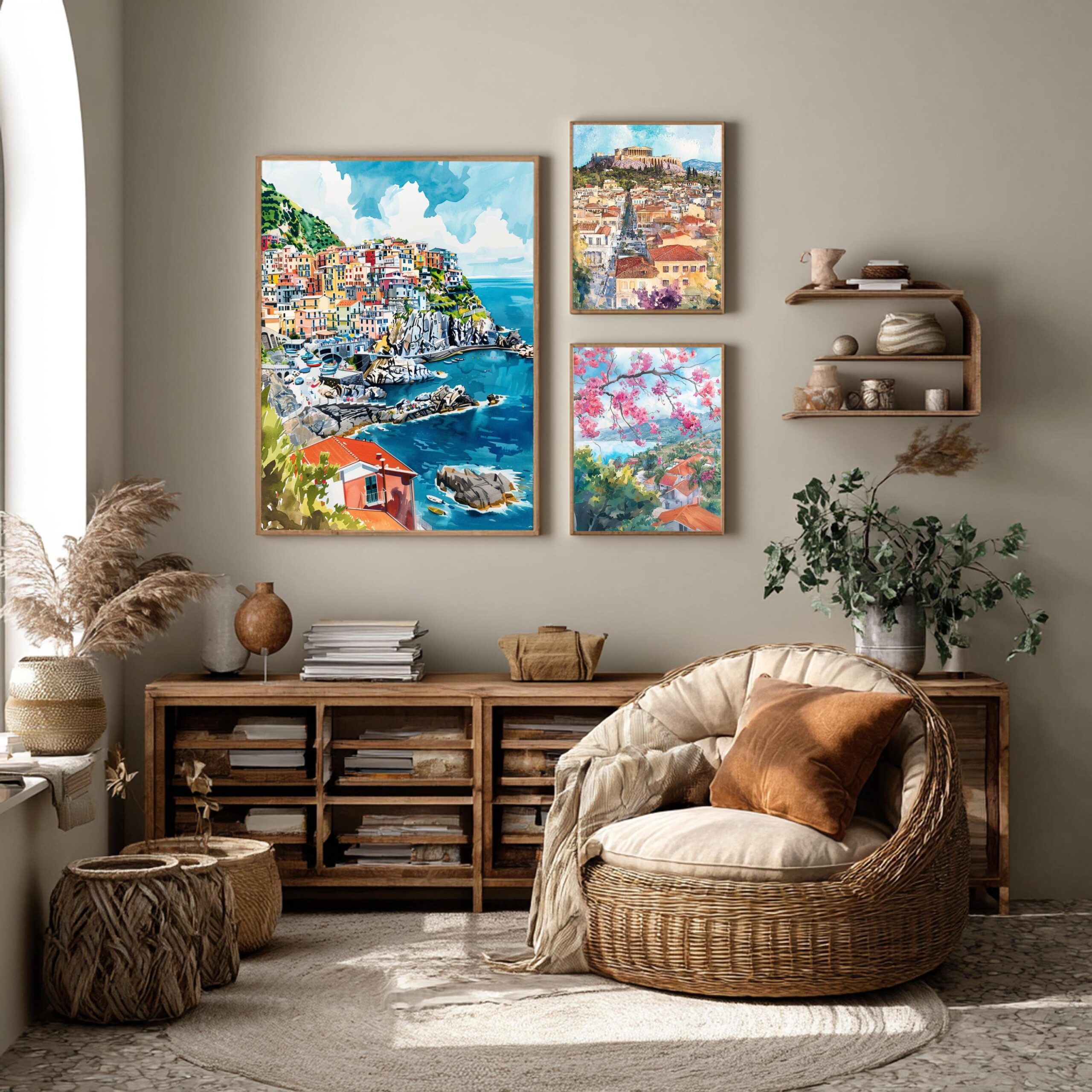 Cinque Terre Italy Europe Watercolor Print: Travel Art Poster - Image 6