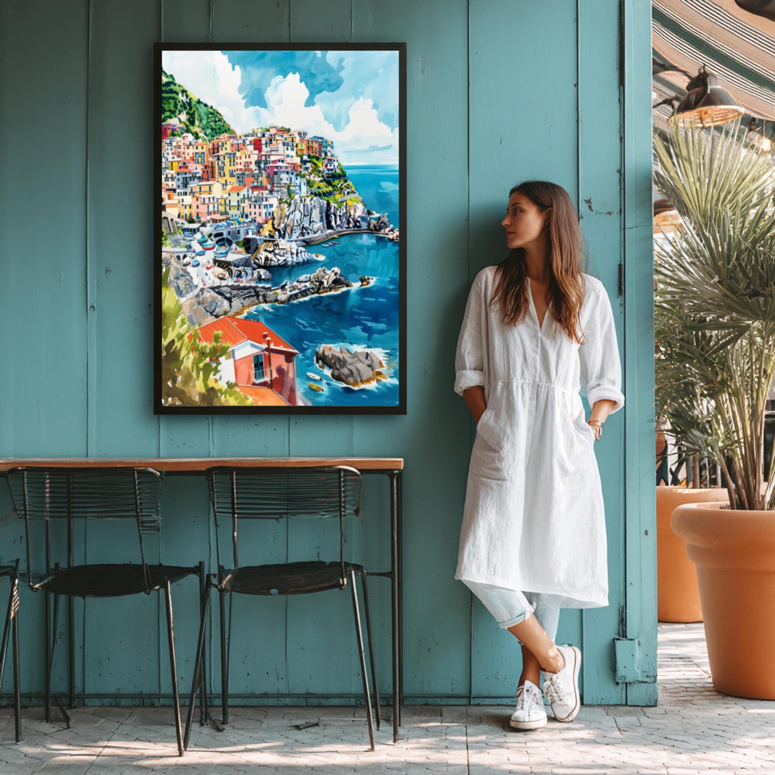 Cinque Terre Italy Europe Watercolor Print: Travel Art Poster - Image 4