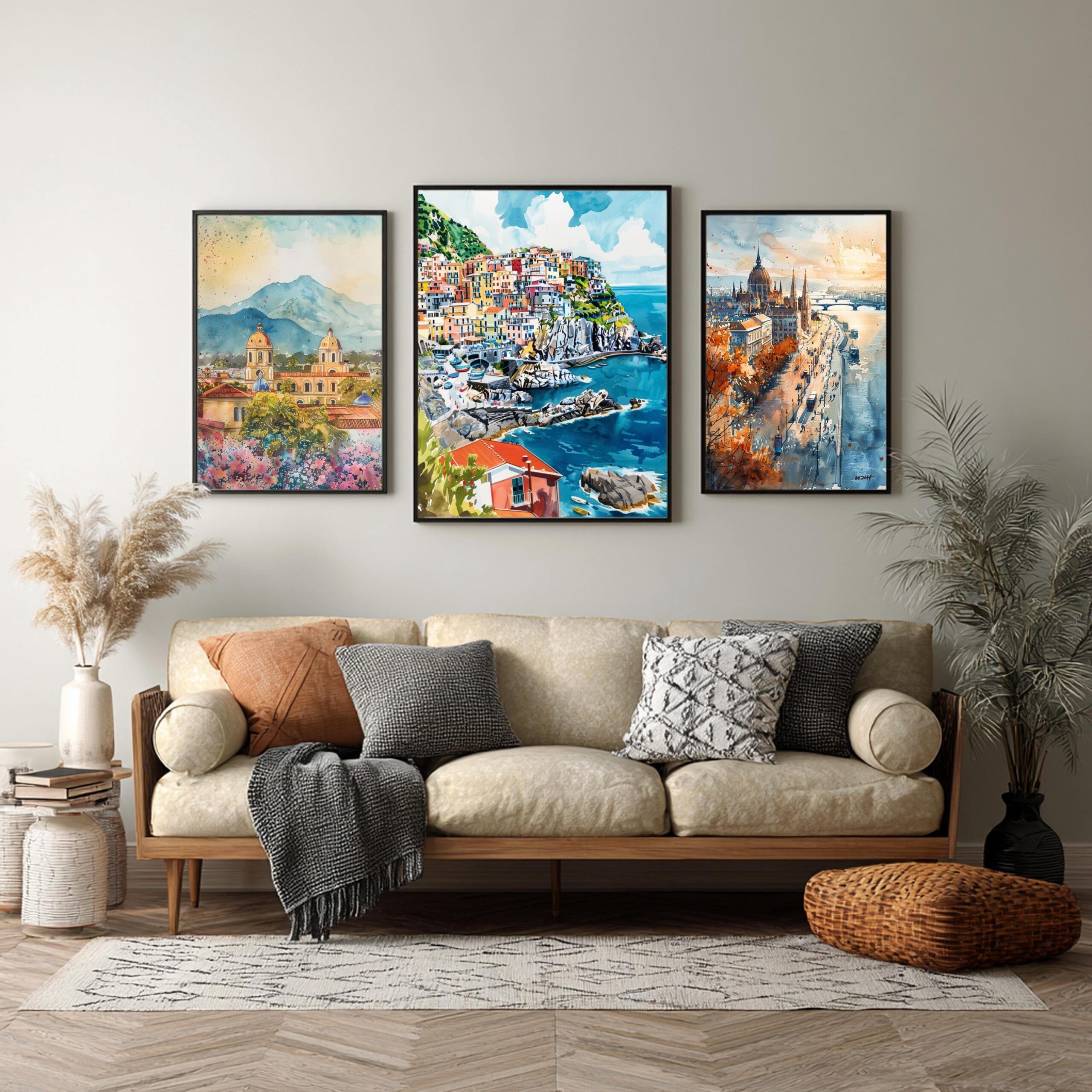 Cinque Terre Italy Europe Watercolor Print: Travel Art Poster - Image 5
