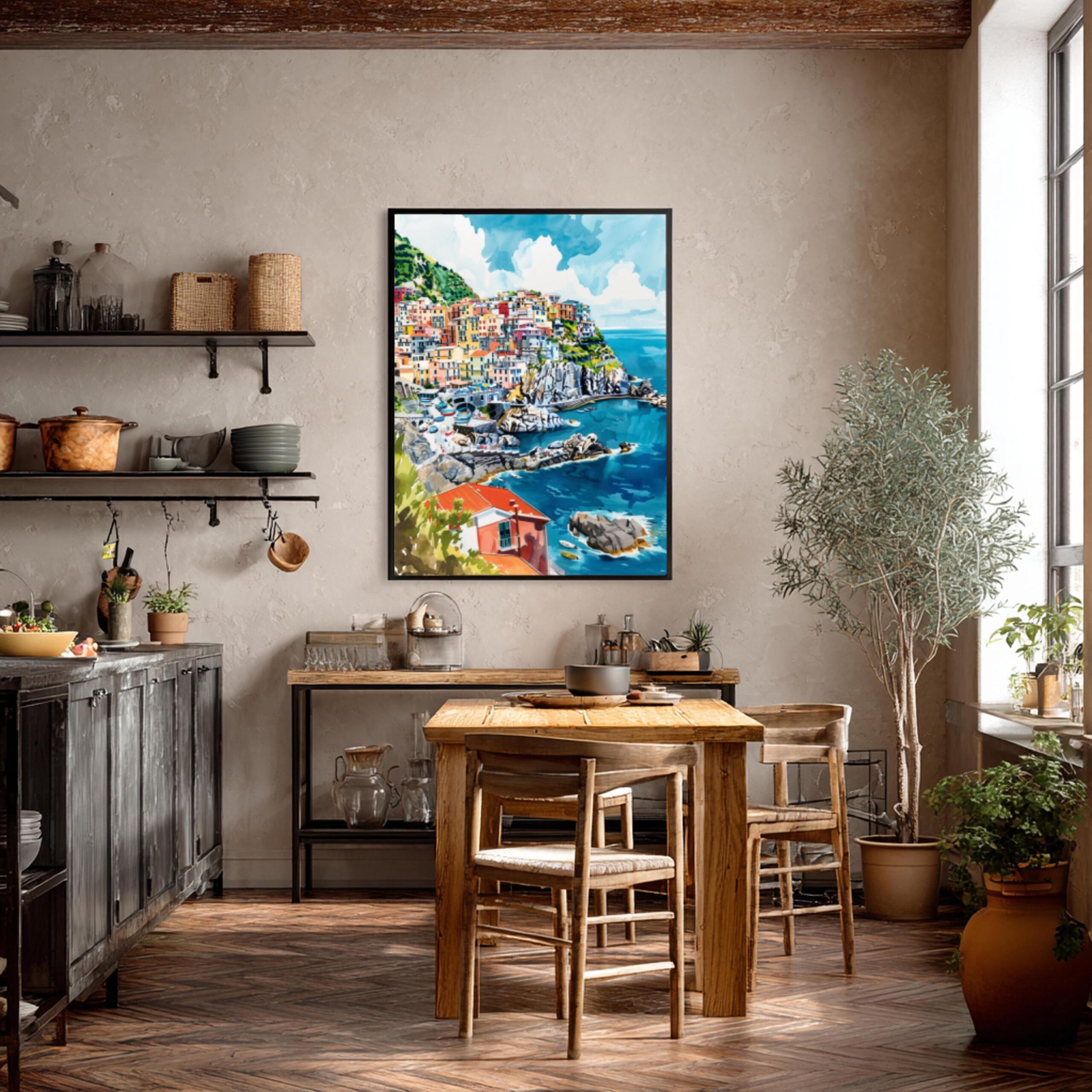 Cinque Terre Italy Europe Watercolor Print: Travel Art Poster - Image 9