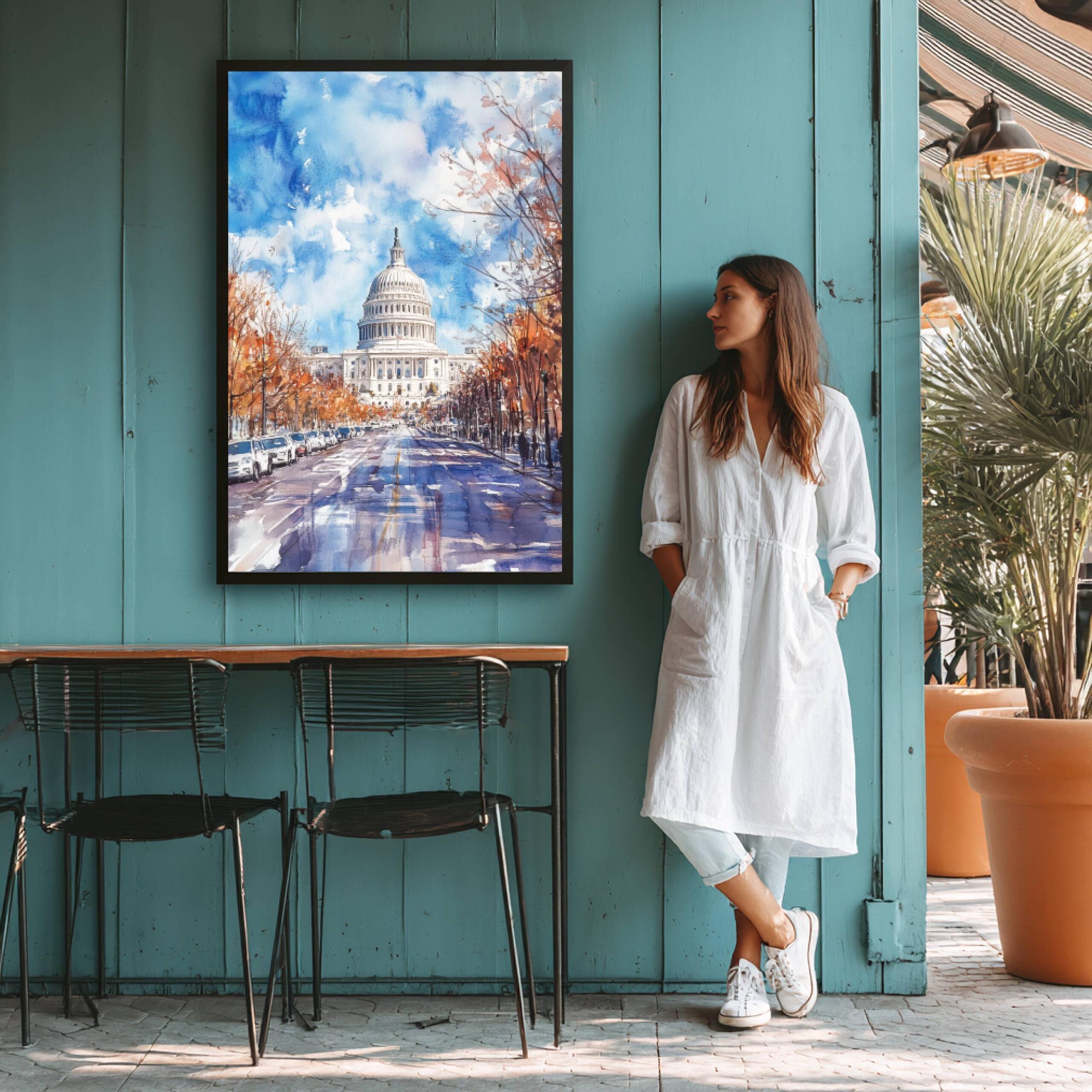 US Capitol Washington DC Watercolor: Travel Art Poster - Image 5