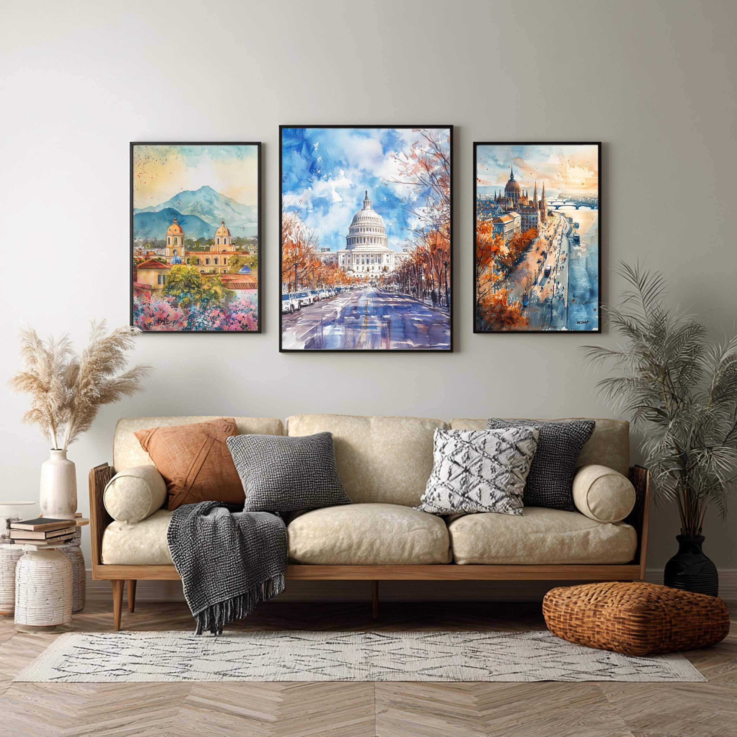 US Capitol Washington DC Watercolor: Travel Art Poster - Image 6