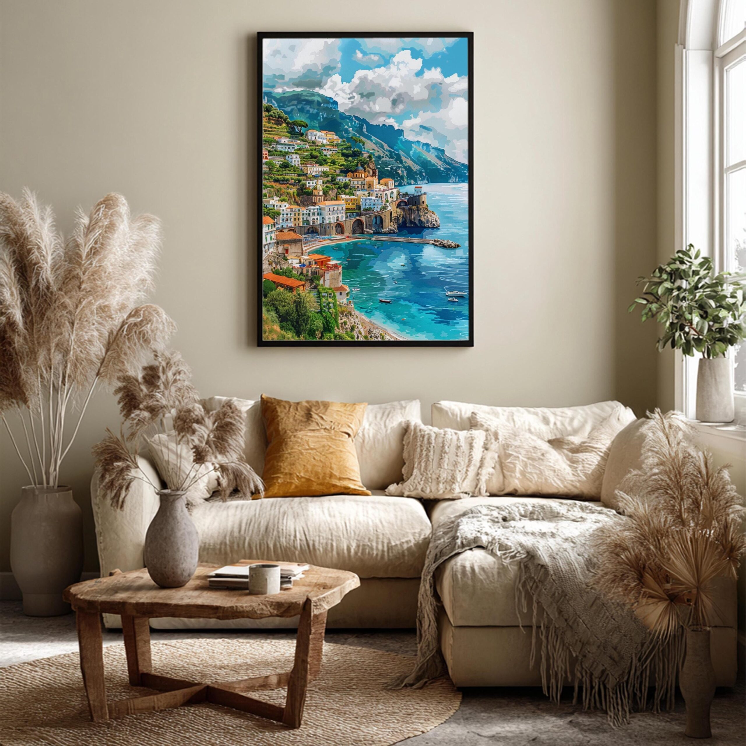 Amalfi Coast Italy Europe Watercolor: Travel Art Poster - Image 7