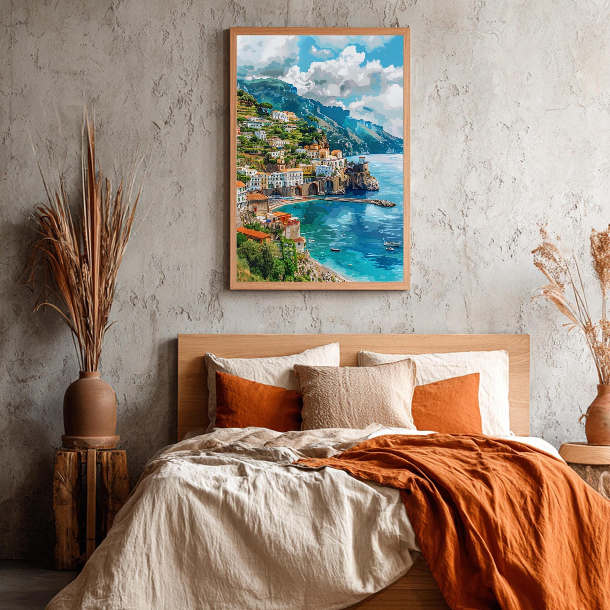 Amalfi Coast Italy Europe Watercolor: Travel Art Poster - Image 8
