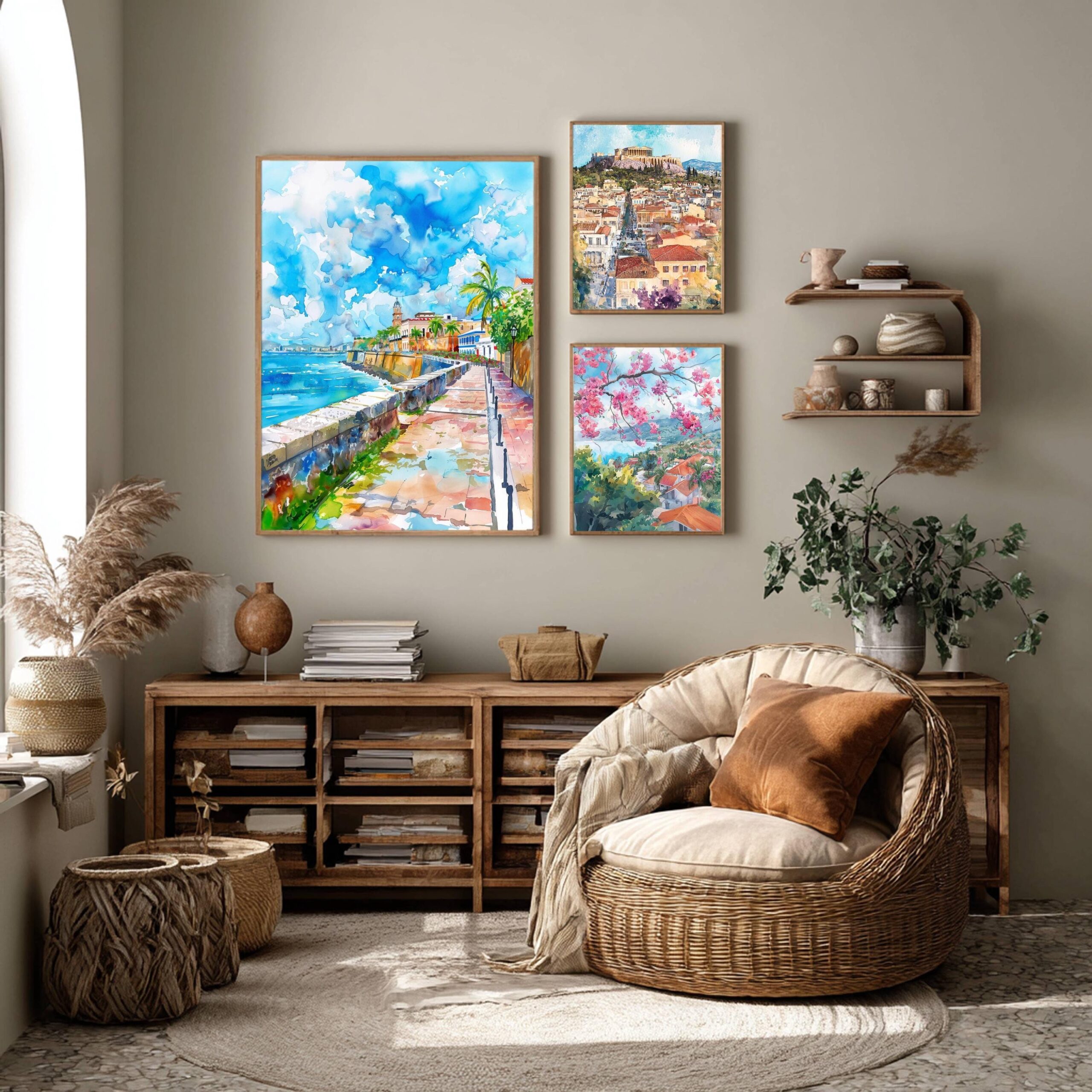 San Juan Puerto Rico Caribbean Watercolor: Travel Art Poster - Image 2