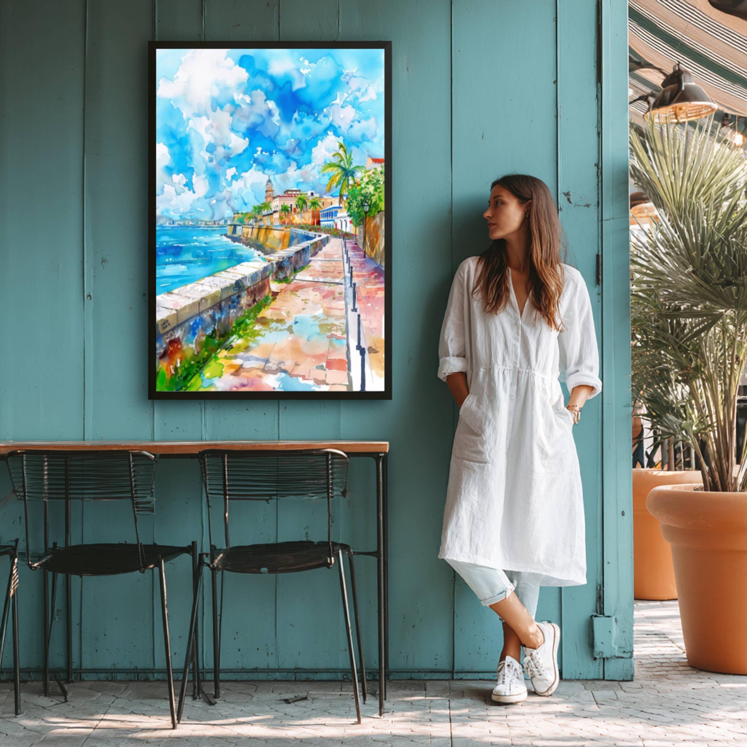 San Juan Puerto Rico Caribbean Watercolor: Travel Art Poster - Image 6